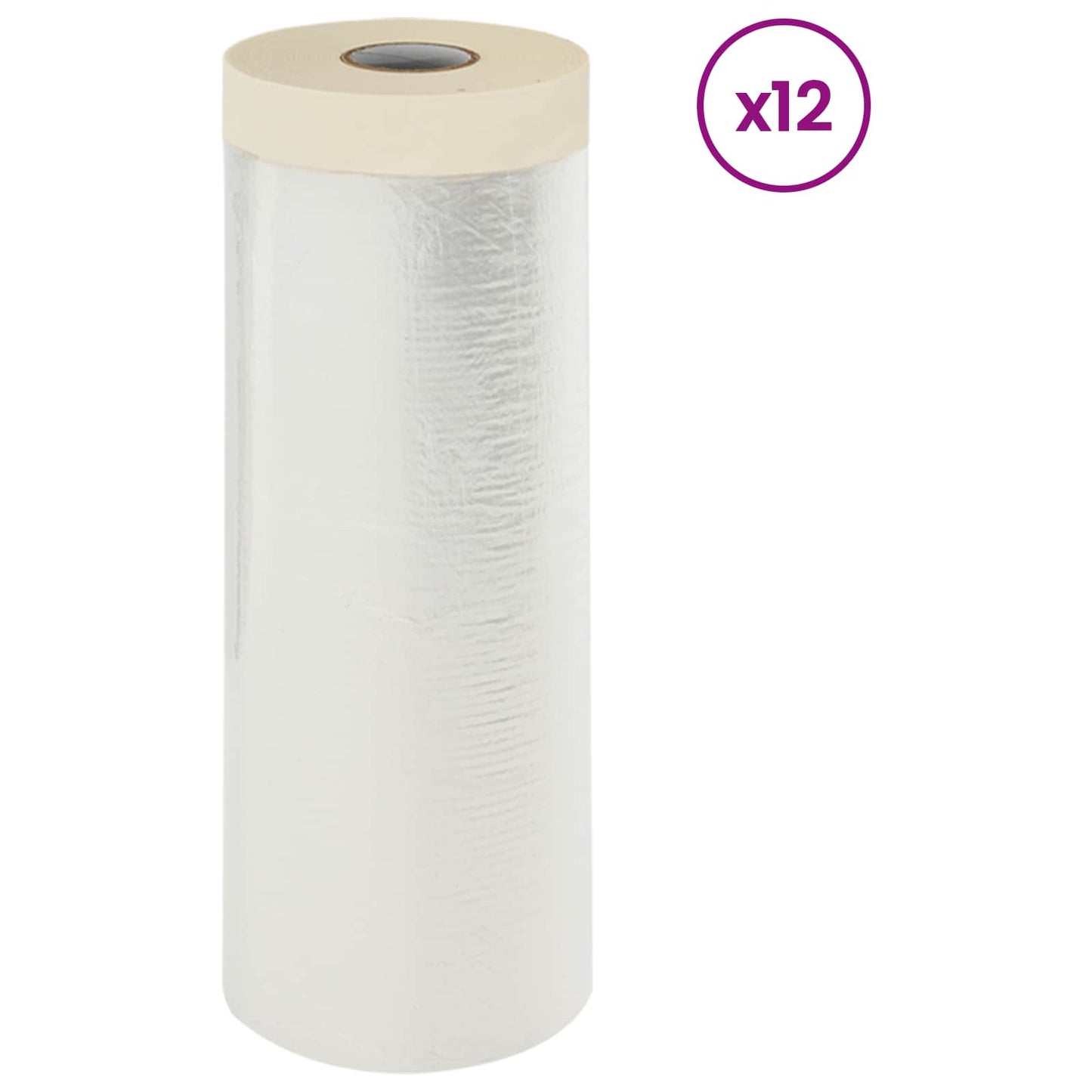 Staubschutzfolie mit Klebeband 12 stk. Transparent HDPE
