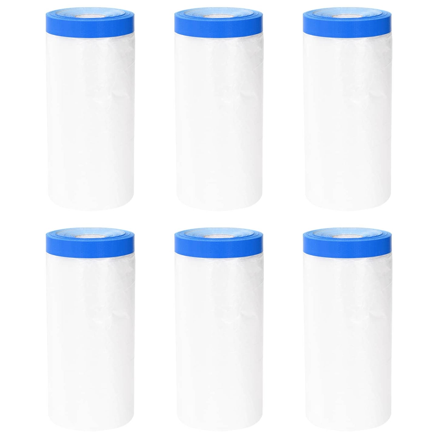 Abdeckfolie mit Klebeband 6 stk. Transparent und Blau