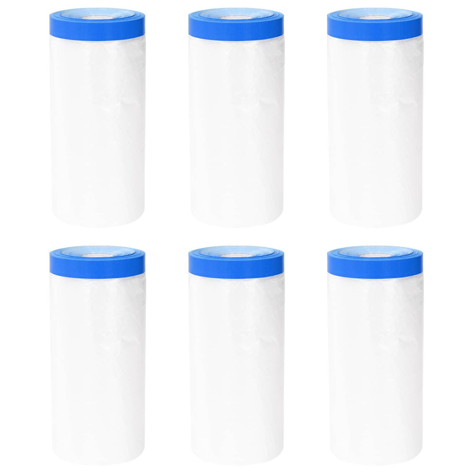 Abdeckfolie mit Klebeband 6 stk. Transparent und Blau