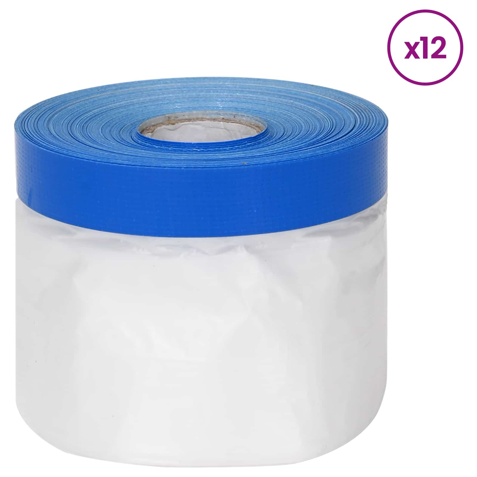 Abdeckfolie mit Klebeband 12 stk. Transparent und Blau