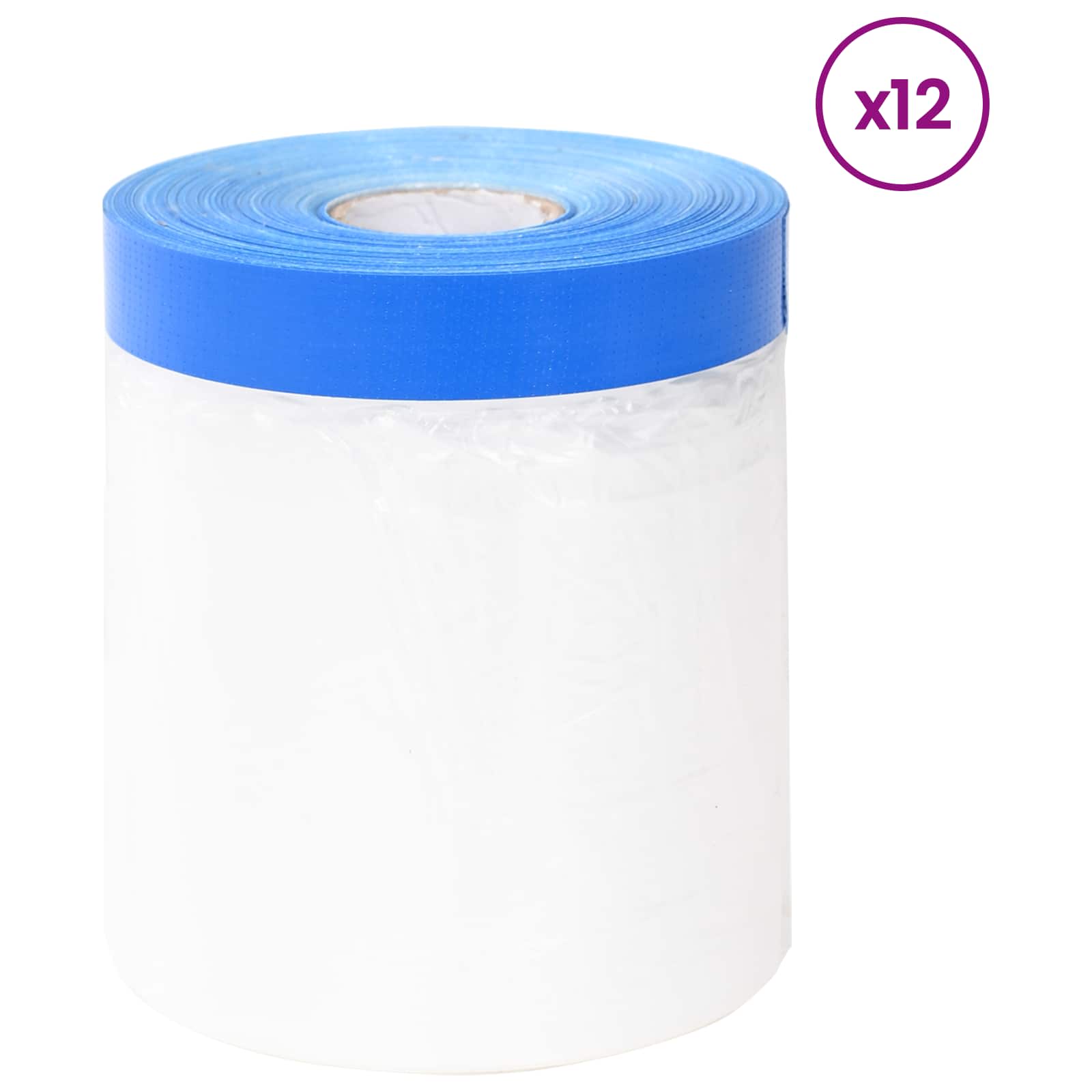 Abdeckfolie mit Klebeband 12 stk. Transparent und Blau