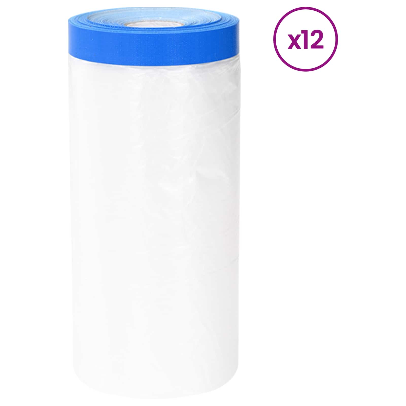 Abdeckfolie mit Klebeband 12 stk. Transparent und Blau