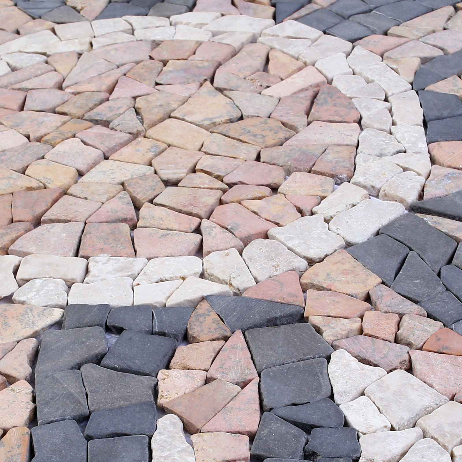 Mosaikfliesen Sonnenmuster Mehrfarbig 120 x 120 cm Marmor