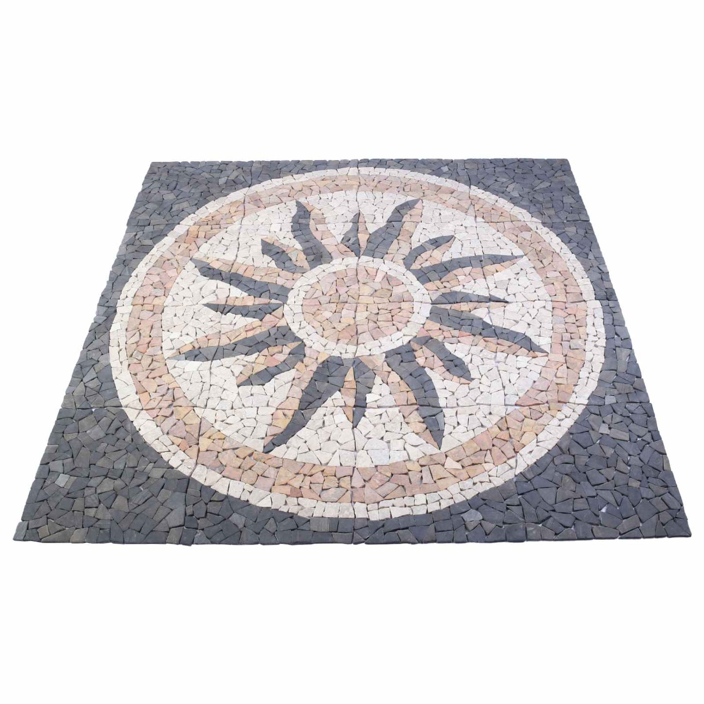 Mosaikfliesen Sonnenmuster Mehrfarbig 120 x 120 cm Marmor