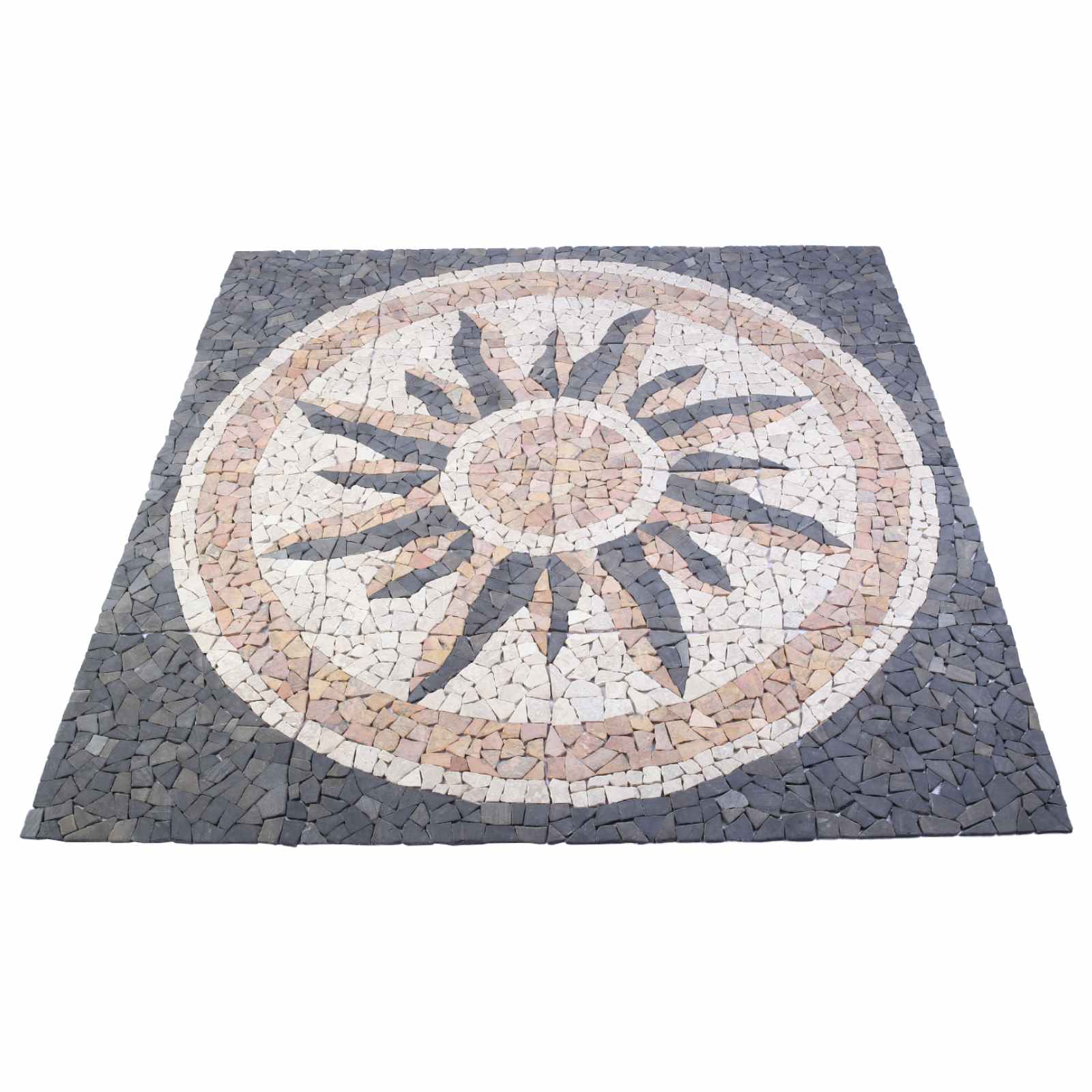 Mosaikfliesen Sonnenmuster Mehrfarbig 120 x 120 cm Marmor
