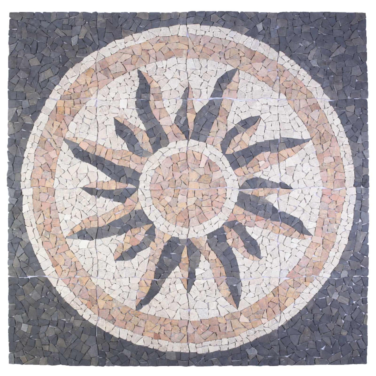 Mosaikfliesen Sonnenmuster Mehrfarbig 120 x 120 cm Marmor