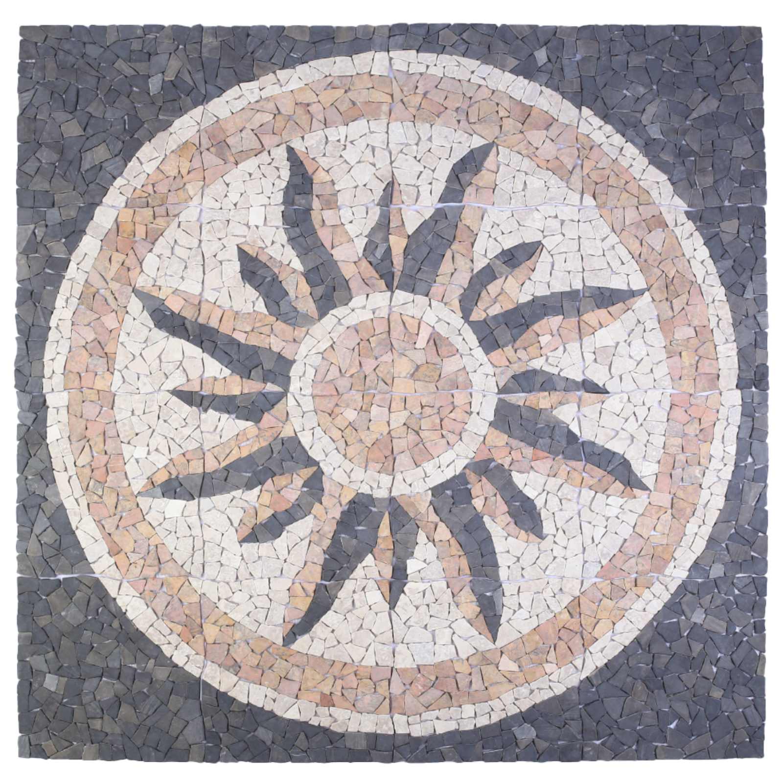 Mosaikfliesen Sonnenmuster Mehrfarbig 120 x 120 cm Marmor