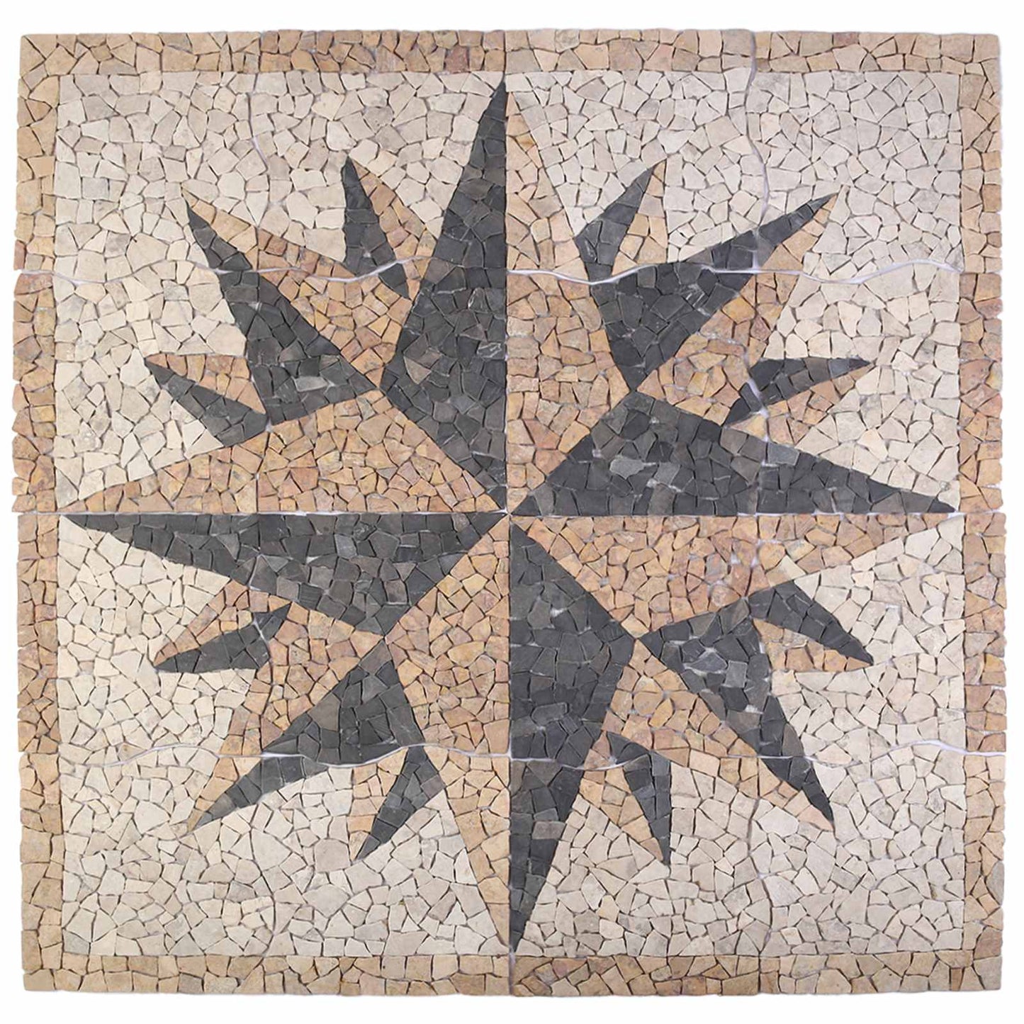 Mosaikfliesen Windmuster Mehrfarbig 120 x 120 cm Marmor