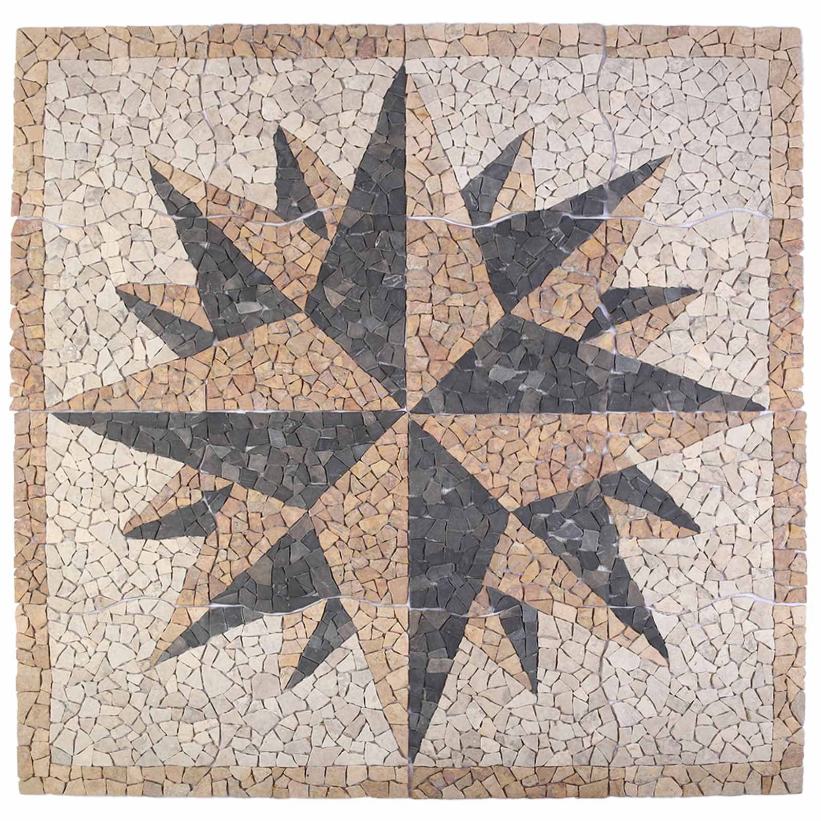 Mosaikfliesen Windmuster Mehrfarbig 120 x 120 cm Marmor