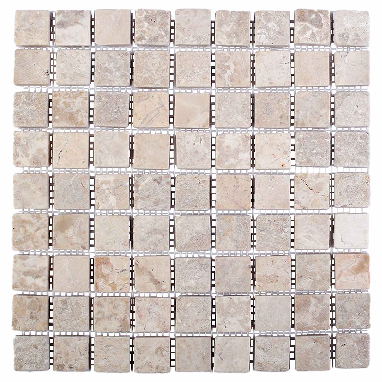 Mosaikfliesen Creme 30 x 30 cm Marmor