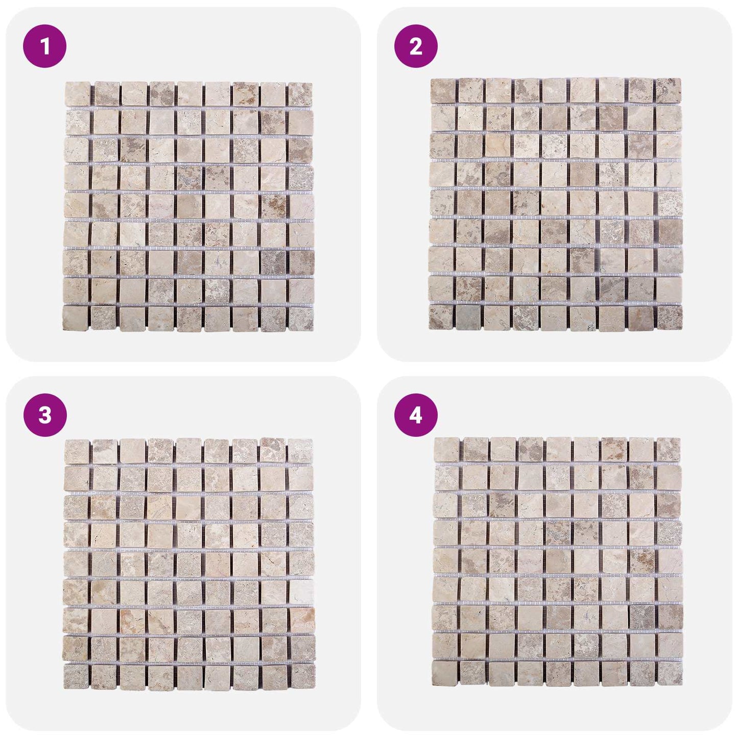 Mosaikfliesen Creme 30 x 30 cm Marmor