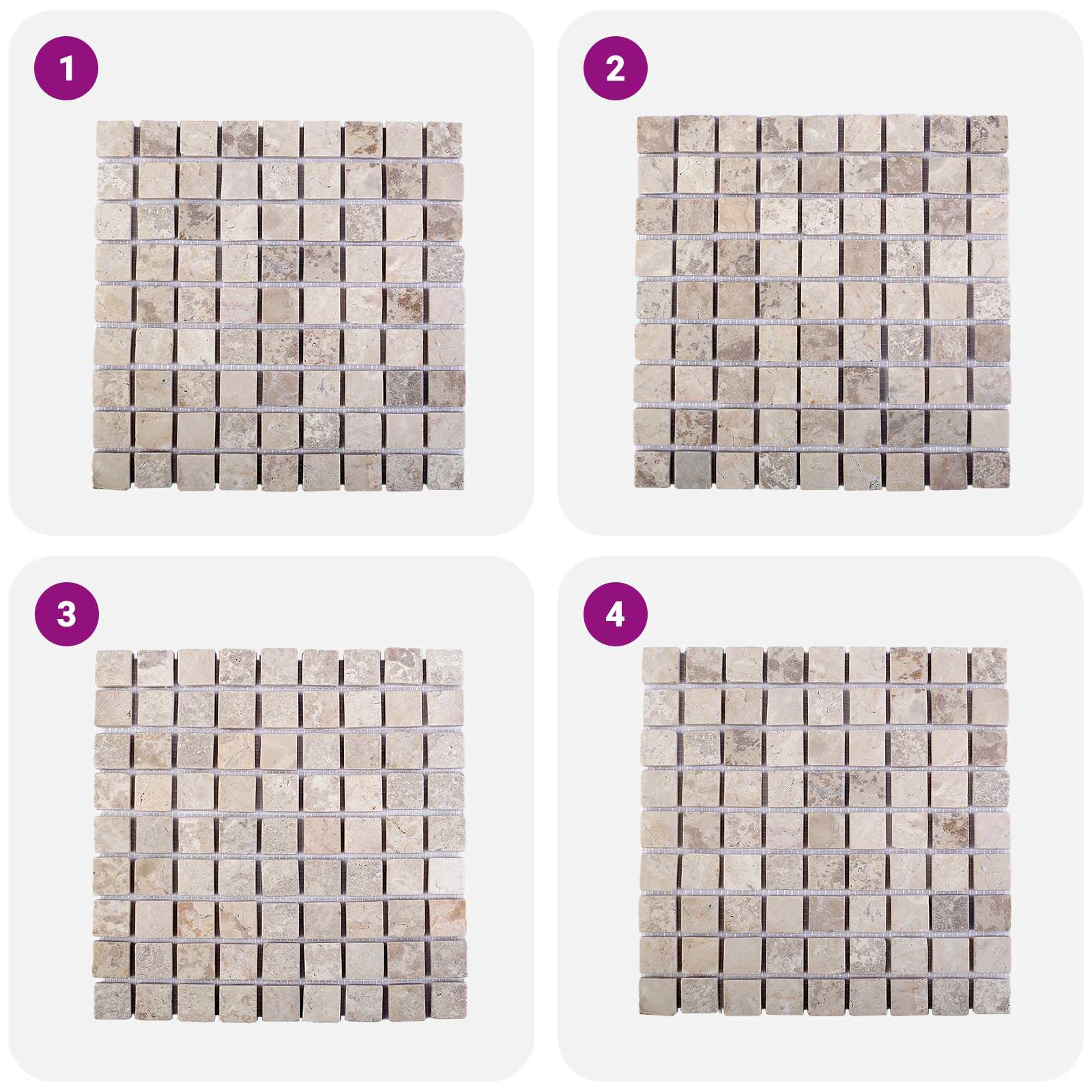 Mosaikfliesen Creme 30 x 30 cm Marmor