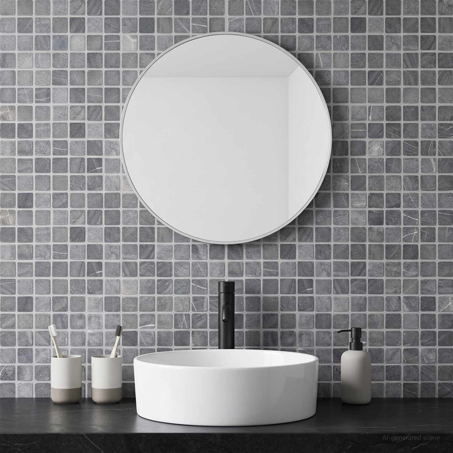 Mosaikfliesen Grau 30 x 30 cm Marmor