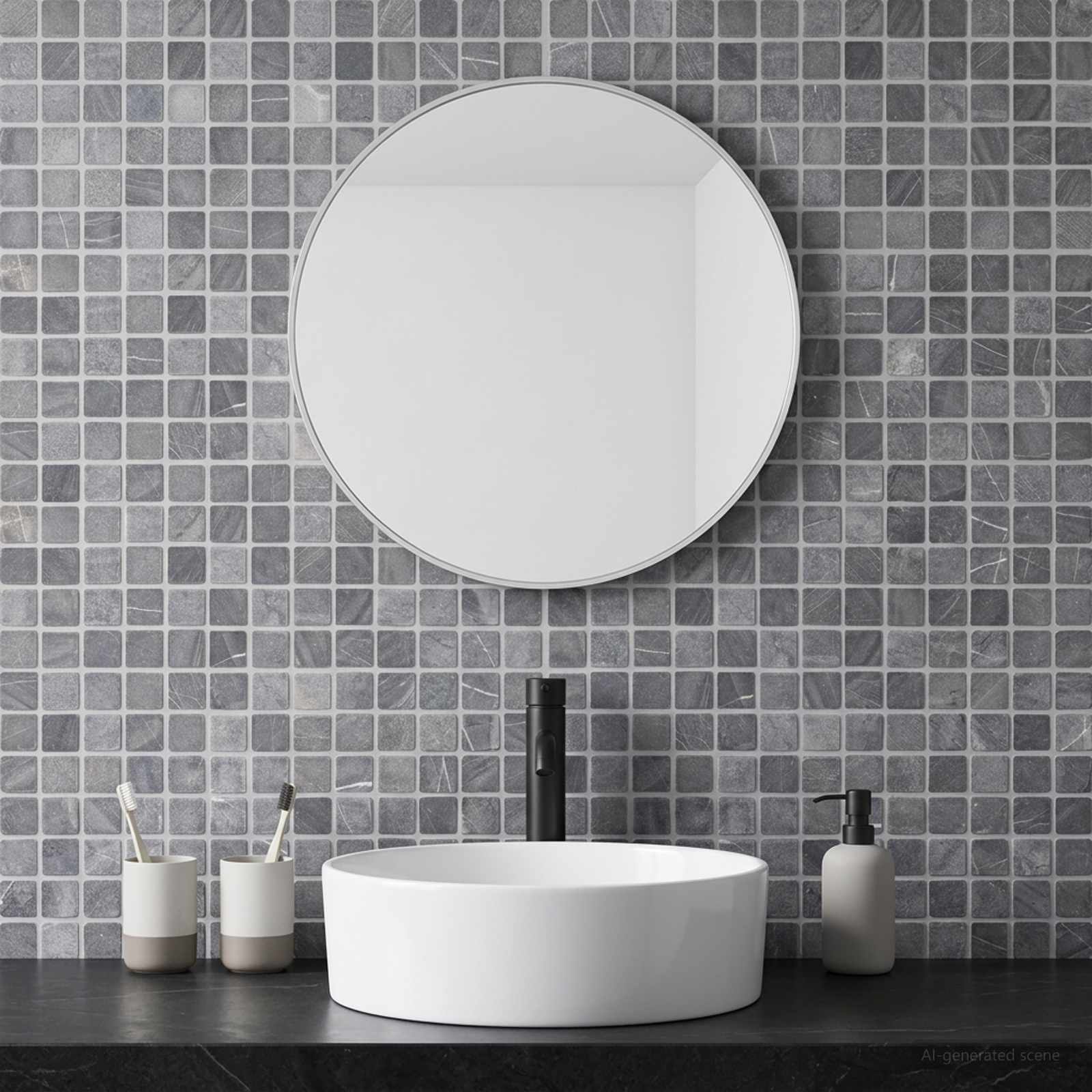 Mosaikfliesen Grau 30 x 30 cm Marmor