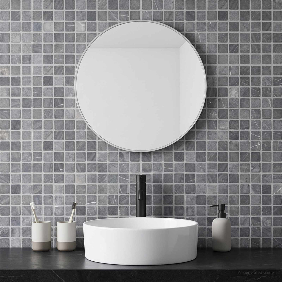 Mosaikfliesen Grau 30 x 30 cm Marmor