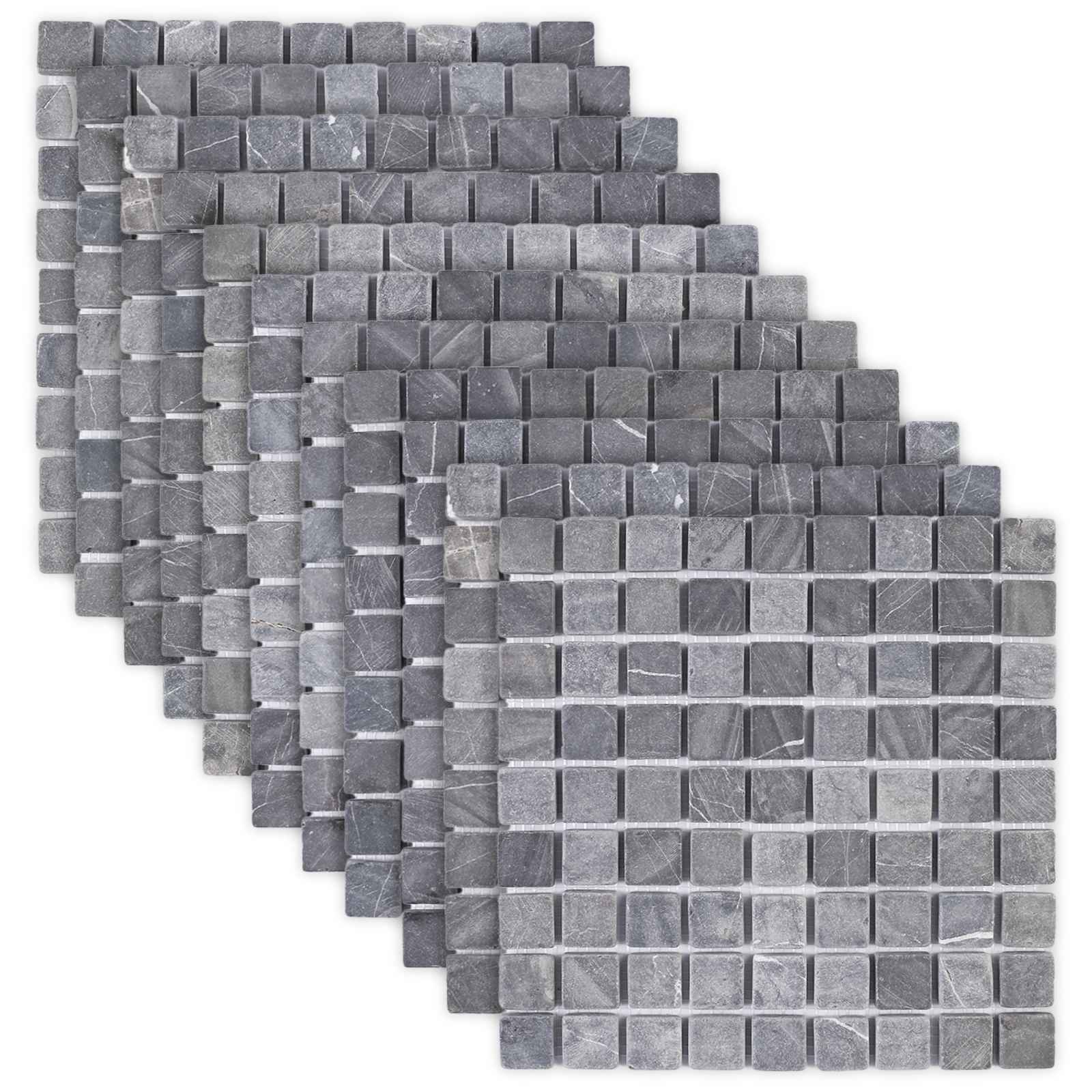 Mosaikfliesen Grau 30 x 30 cm Marmor