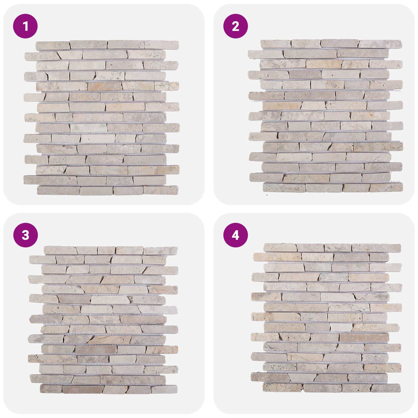 Mosaikfliesen Creme 30 x 30 cm Marmor