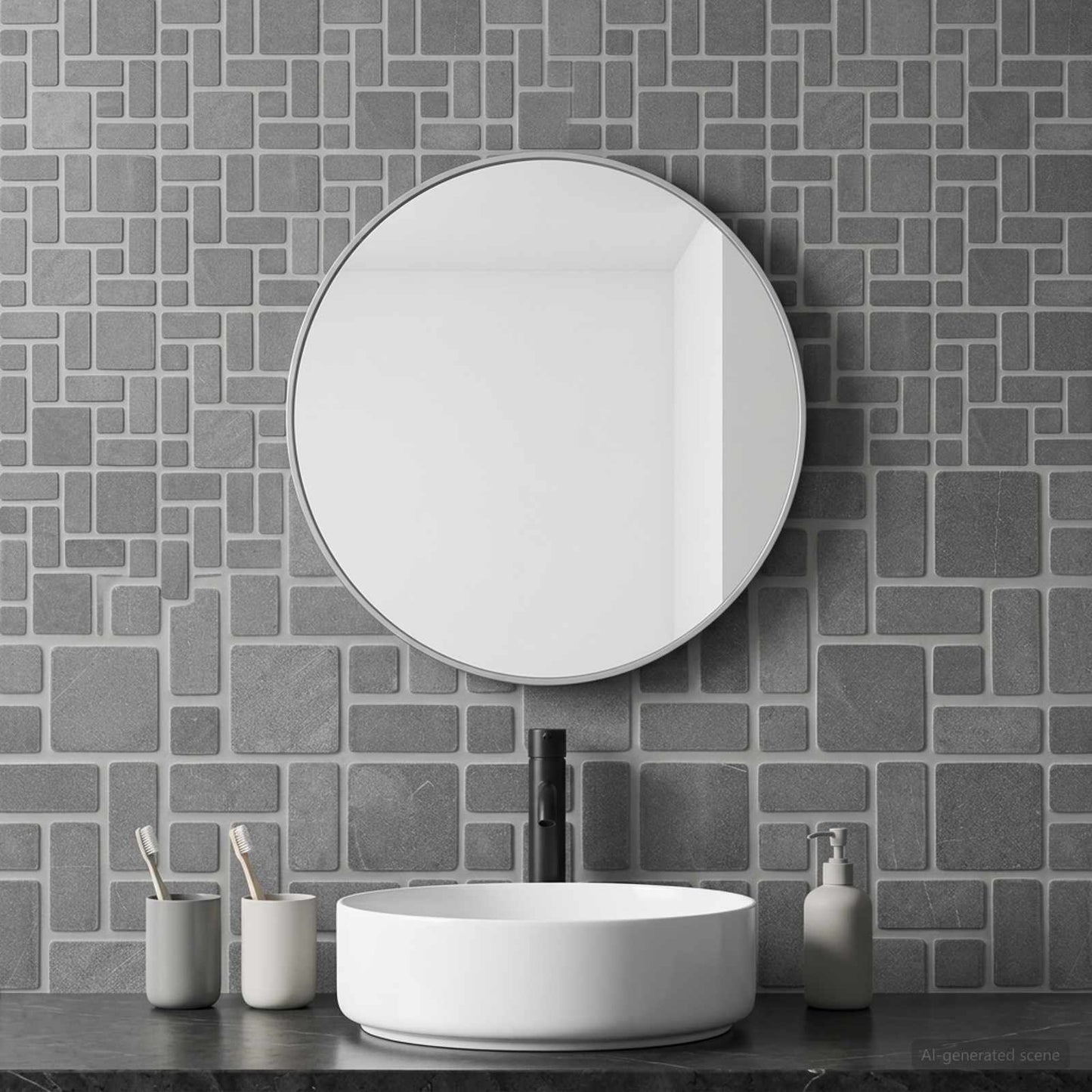Mosaikfliesen Grau 30 x 30 cm Marmor