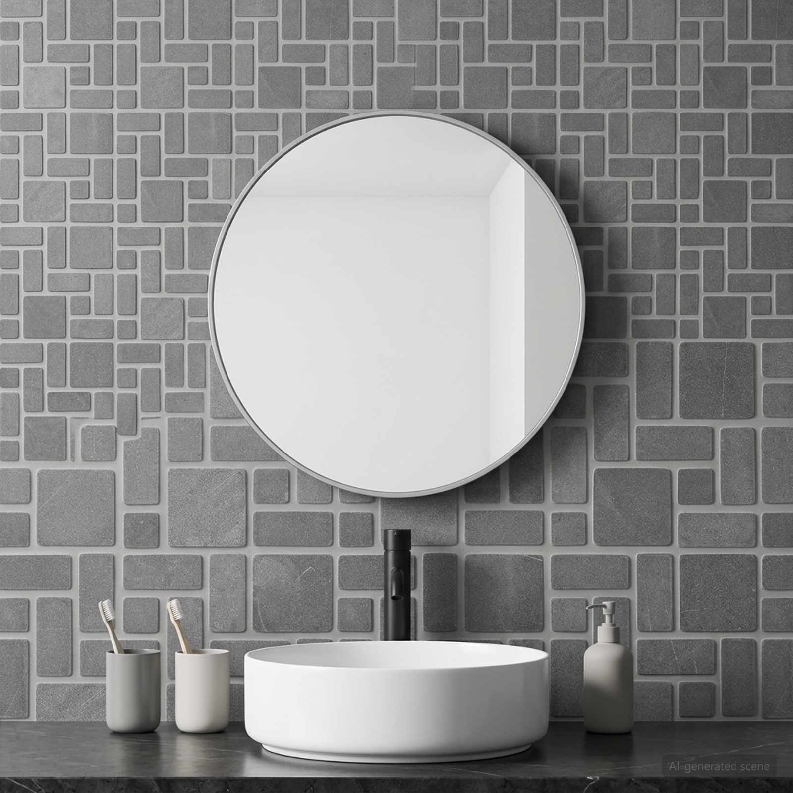 Mosaikfliesen Grau 30 x 30 cm Marmor