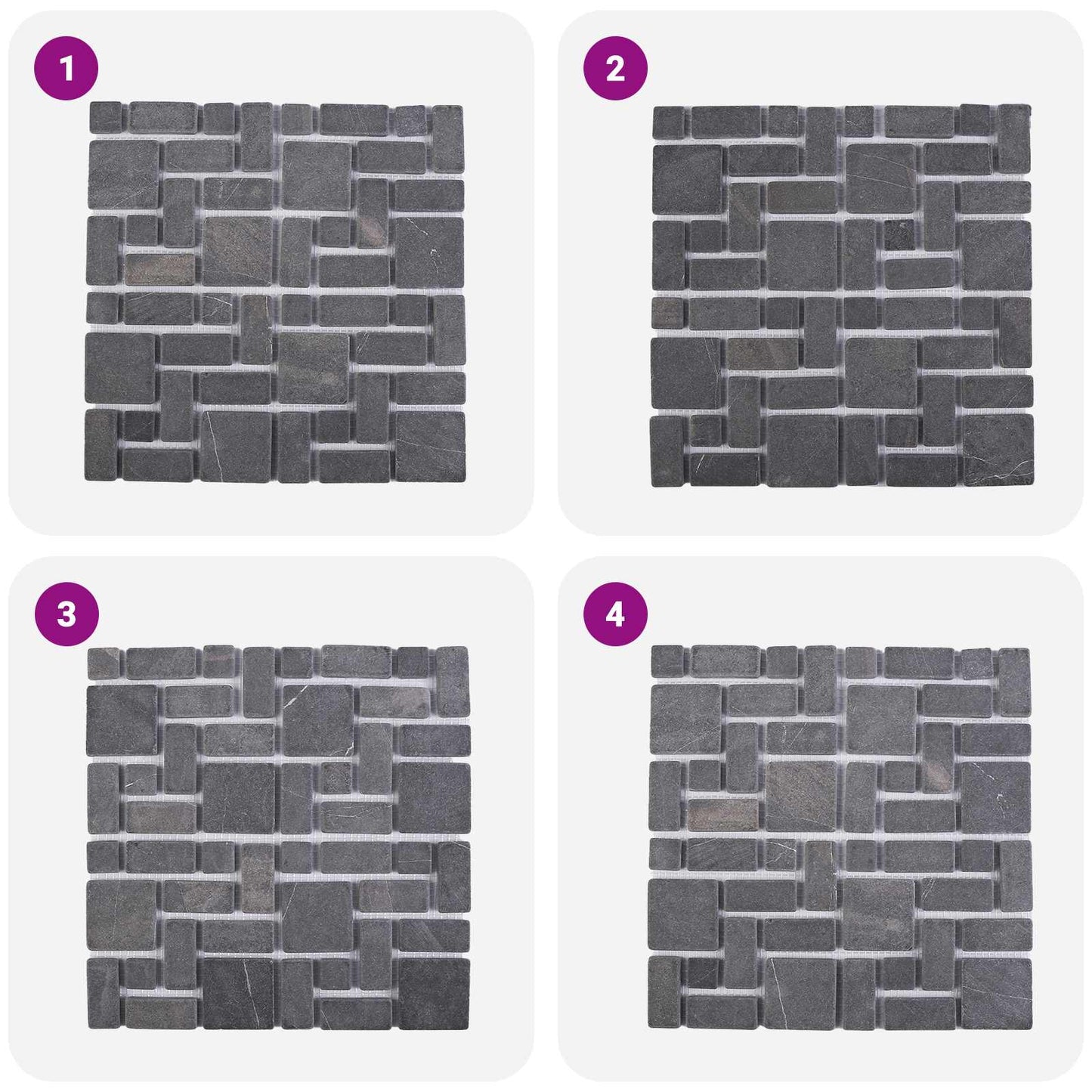 Mosaikfliesen Grau 30 x 30 cm Marmor