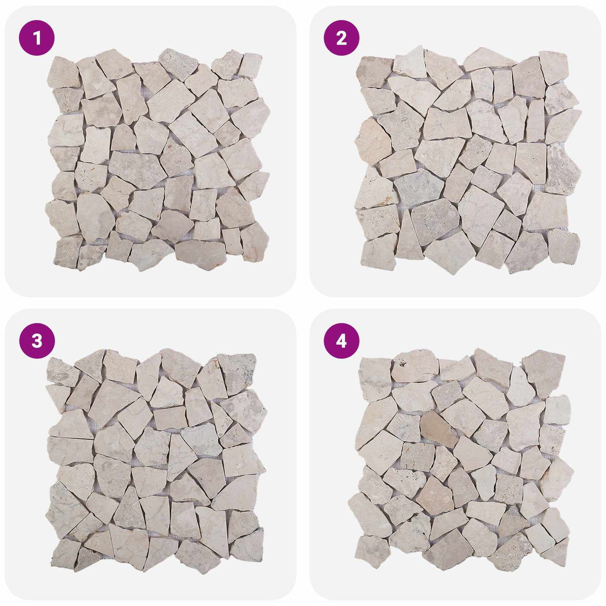 Mosaikfliesen Creme 30 x 30 cm Marmor