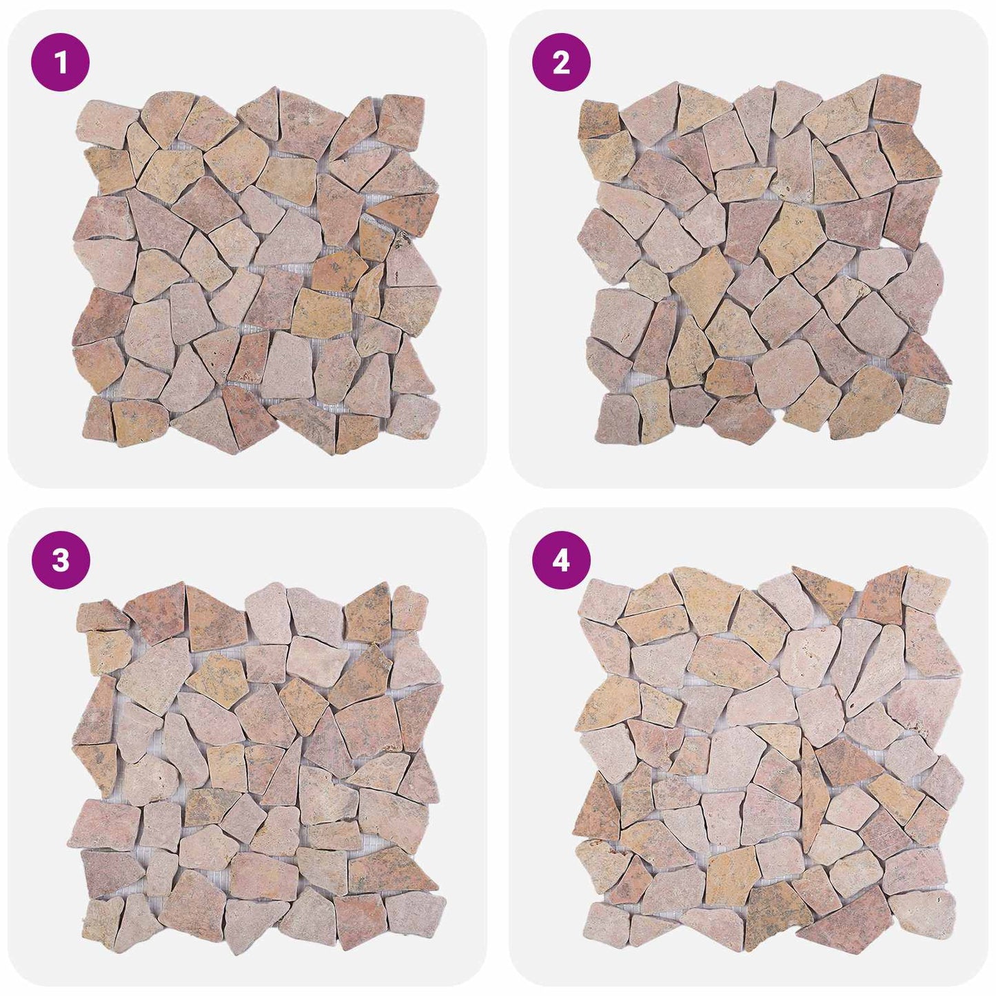 Mosaikfliesen Rot 30 x 30 cm Marmor
