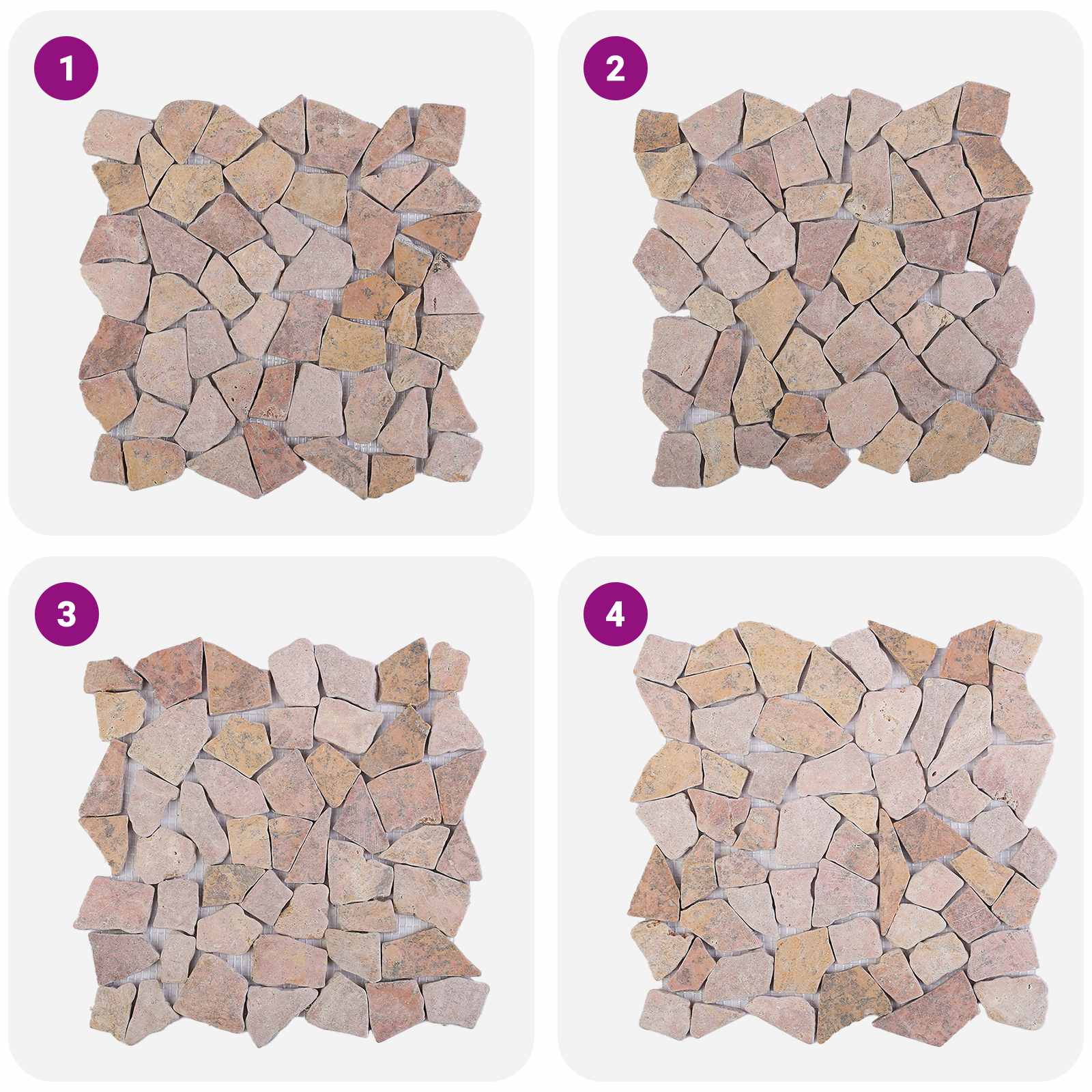 Mosaikfliesen Rot 30 x 30 cm Marmor