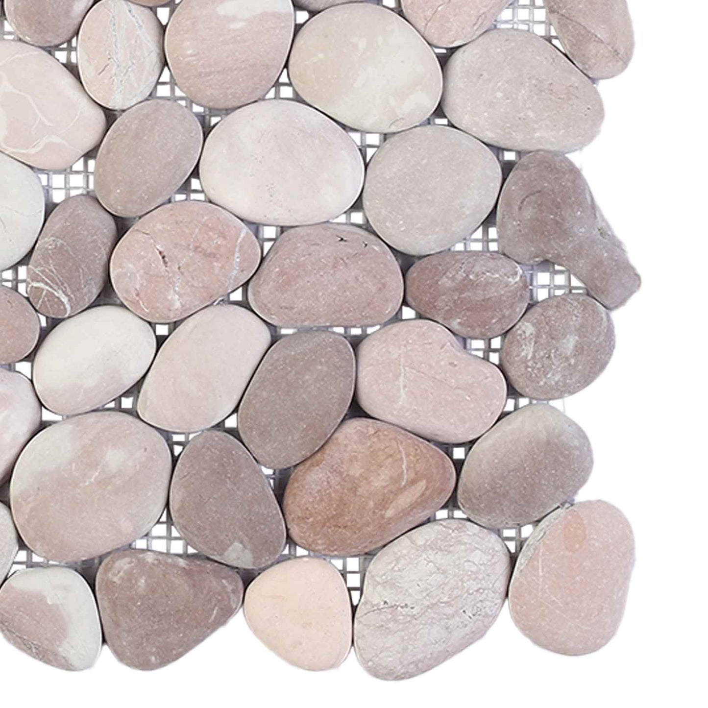 Kieselplatten Beige und Blassrosa 30 x 30 cm Flusskiesel
