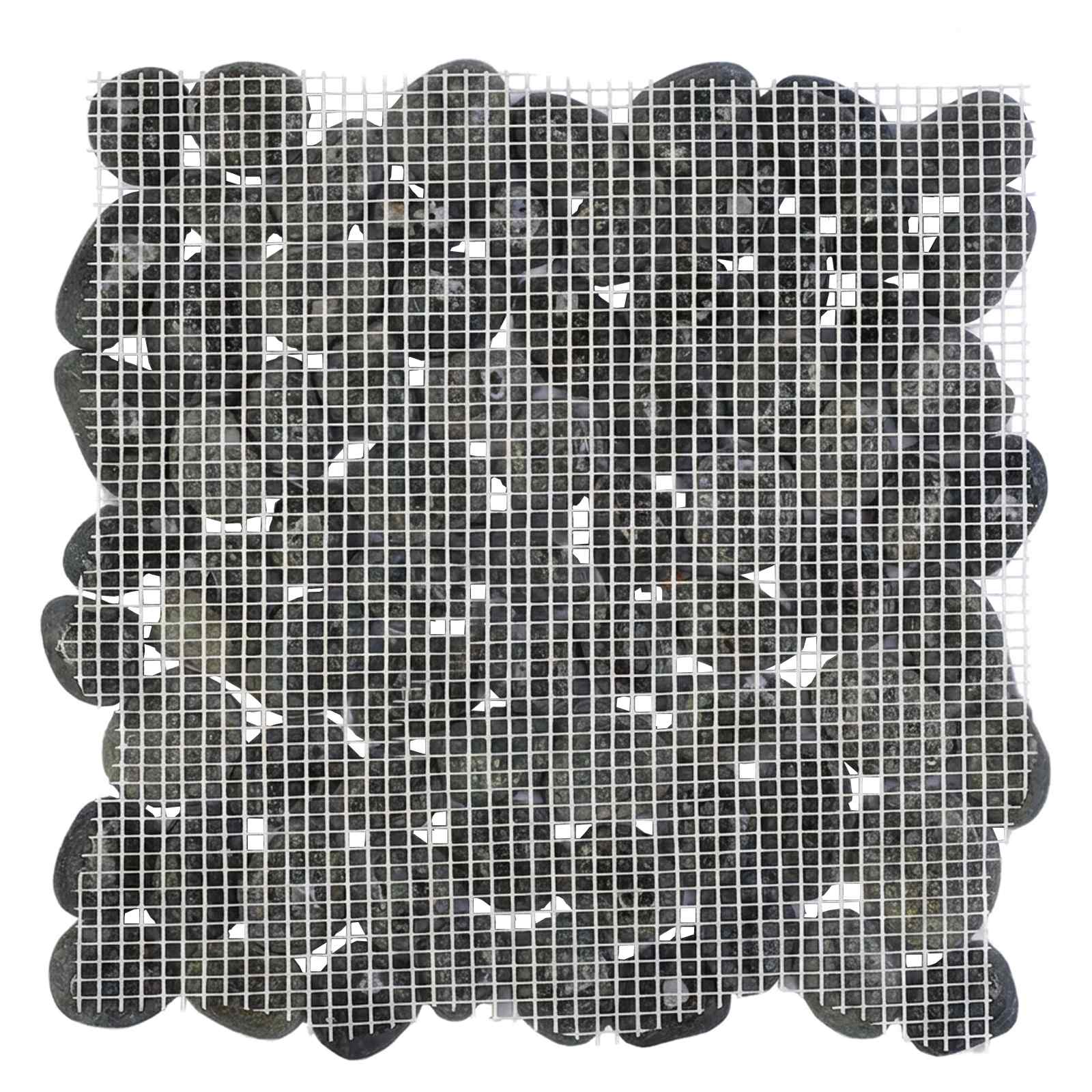 Kieselplatten Grau 30 x 30 cm Flusskiesel