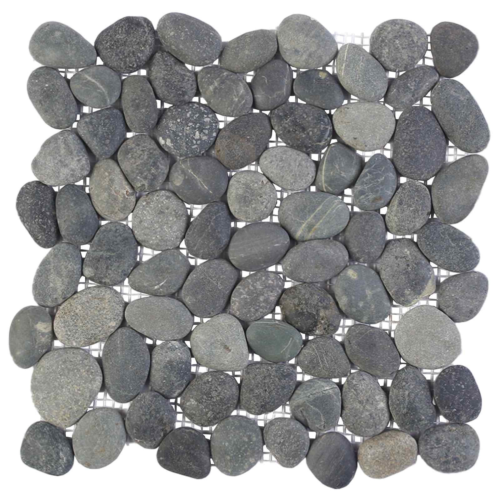 Kieselplatten Grau 30 x 30 cm Flusskiesel