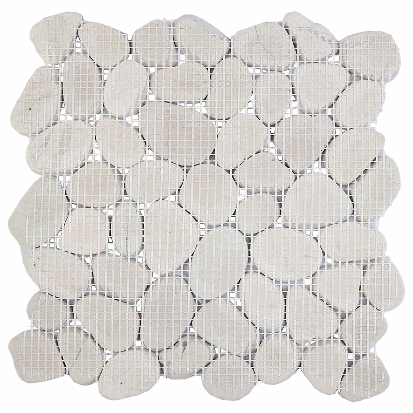 Kieselplatten Weiß 30 x 30 cm Flusskiesel