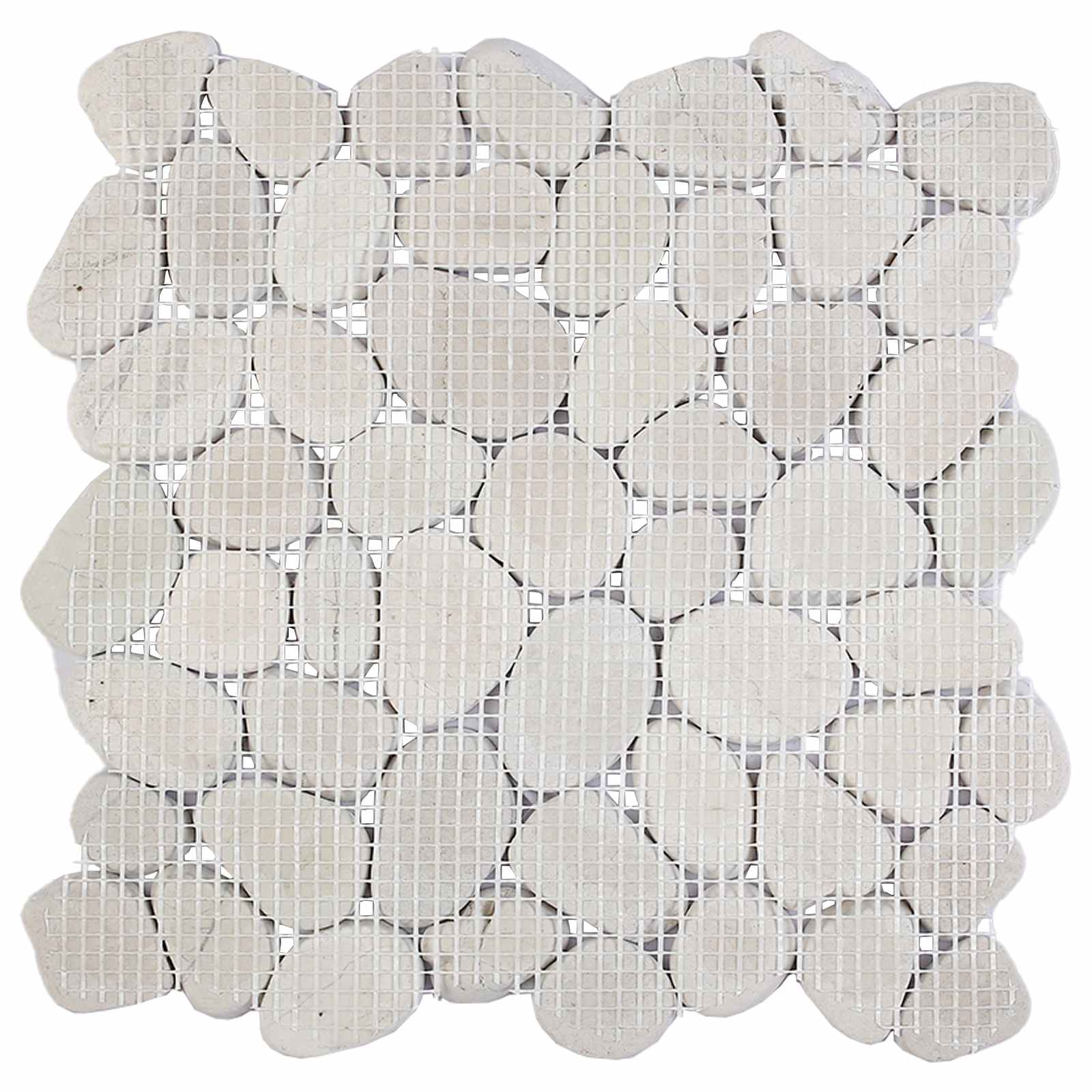 Kieselplatten Weiß 30 x 30 cm Flusskiesel