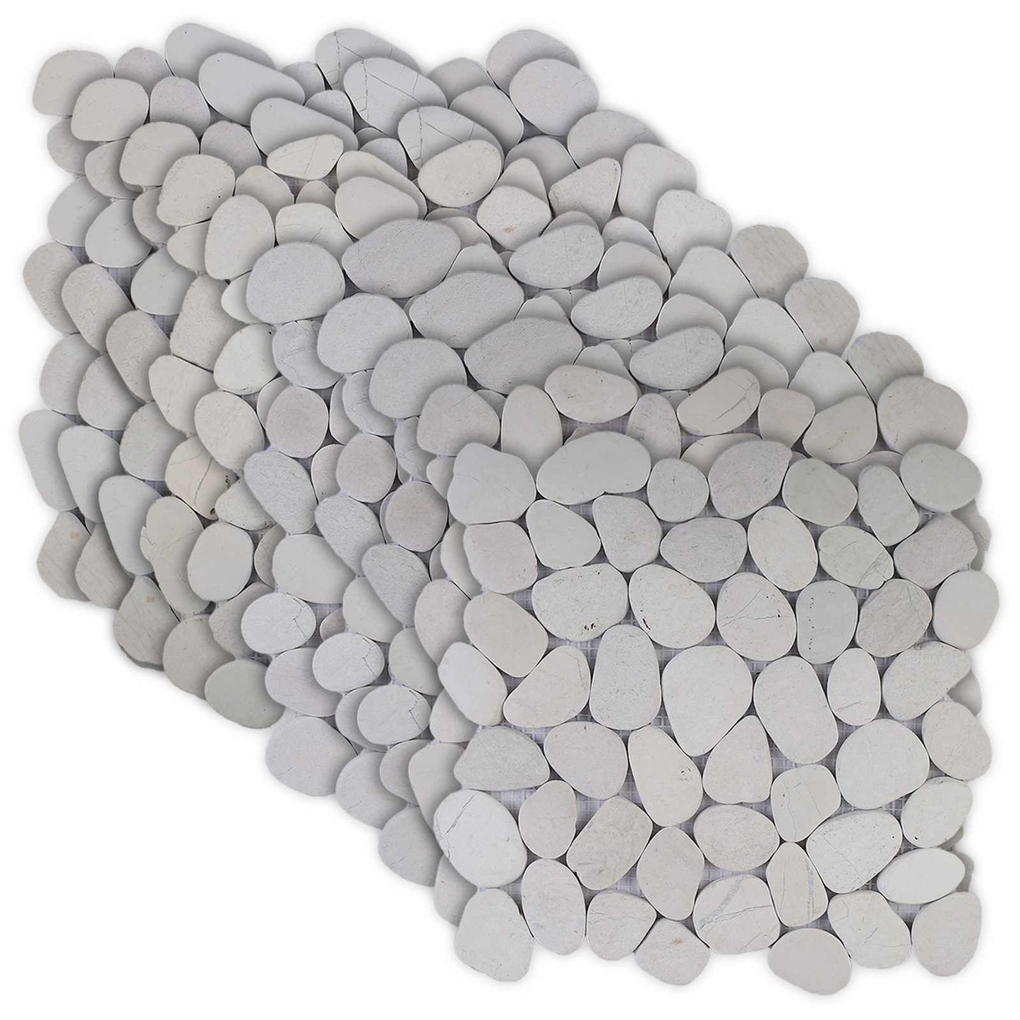 Kieselplatten Weiß 30 x 30 cm Flusskiesel