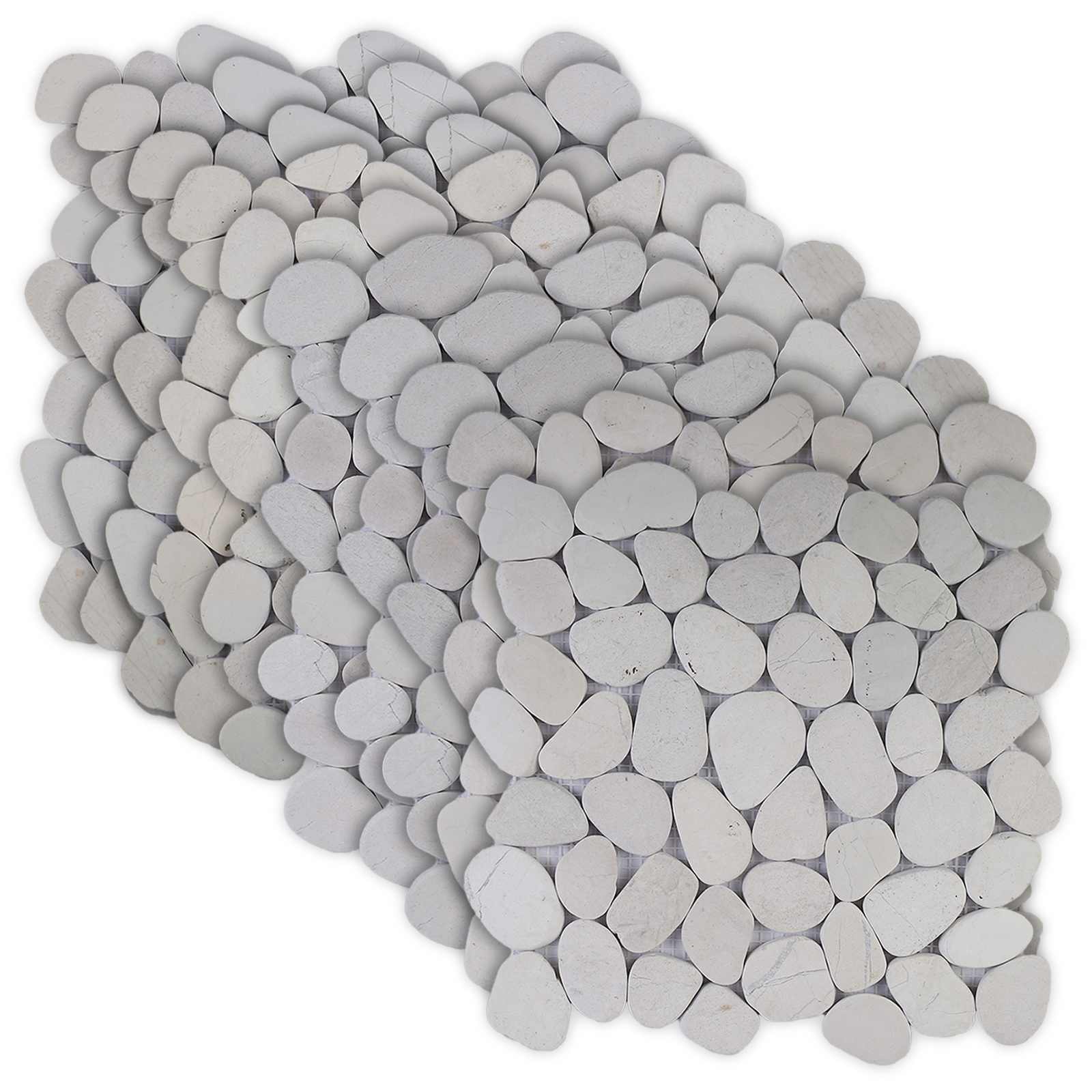 Kieselplatten Weiß 30 x 30 cm Flusskiesel