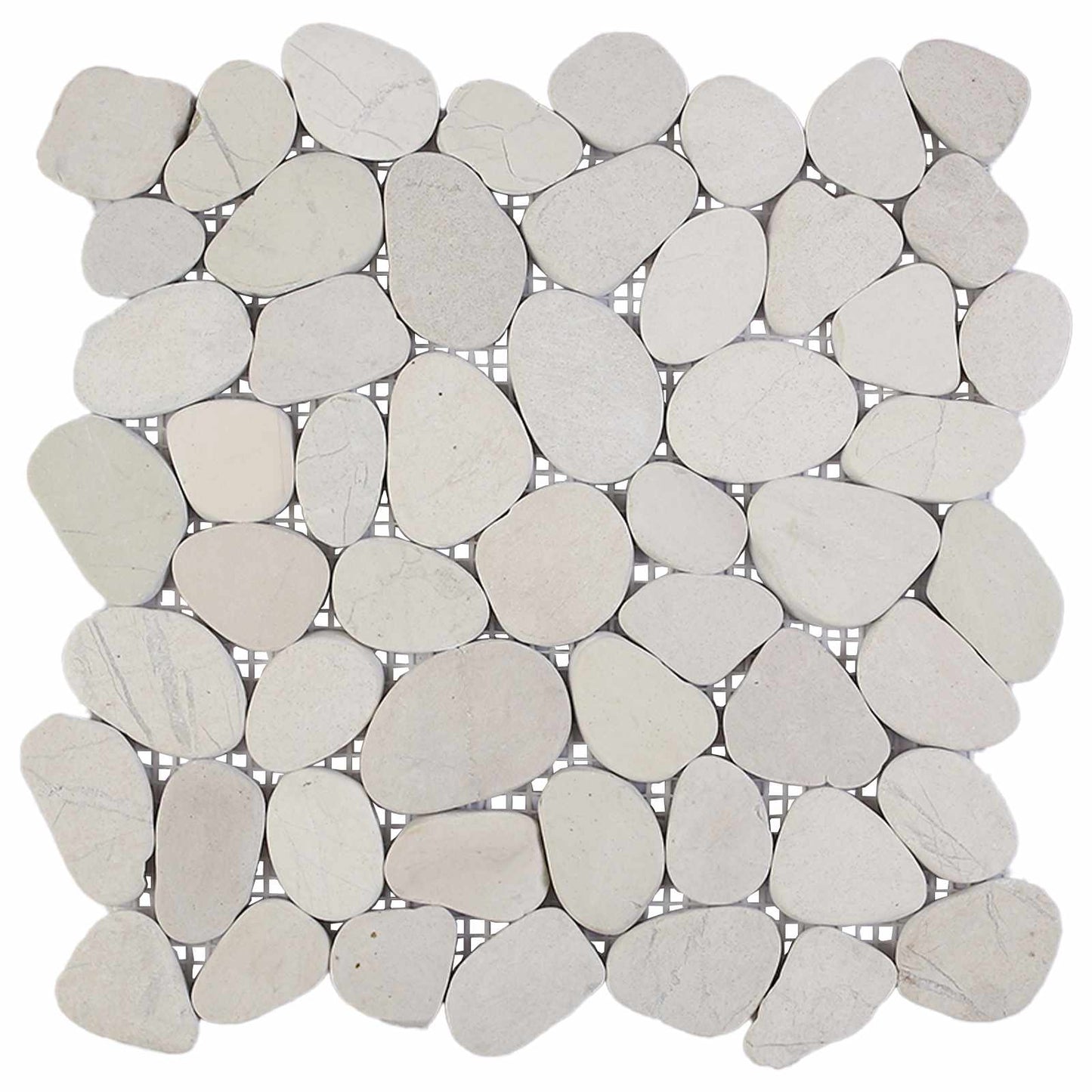 Kieselplatten Weiß 30 x 30 cm Flusskiesel