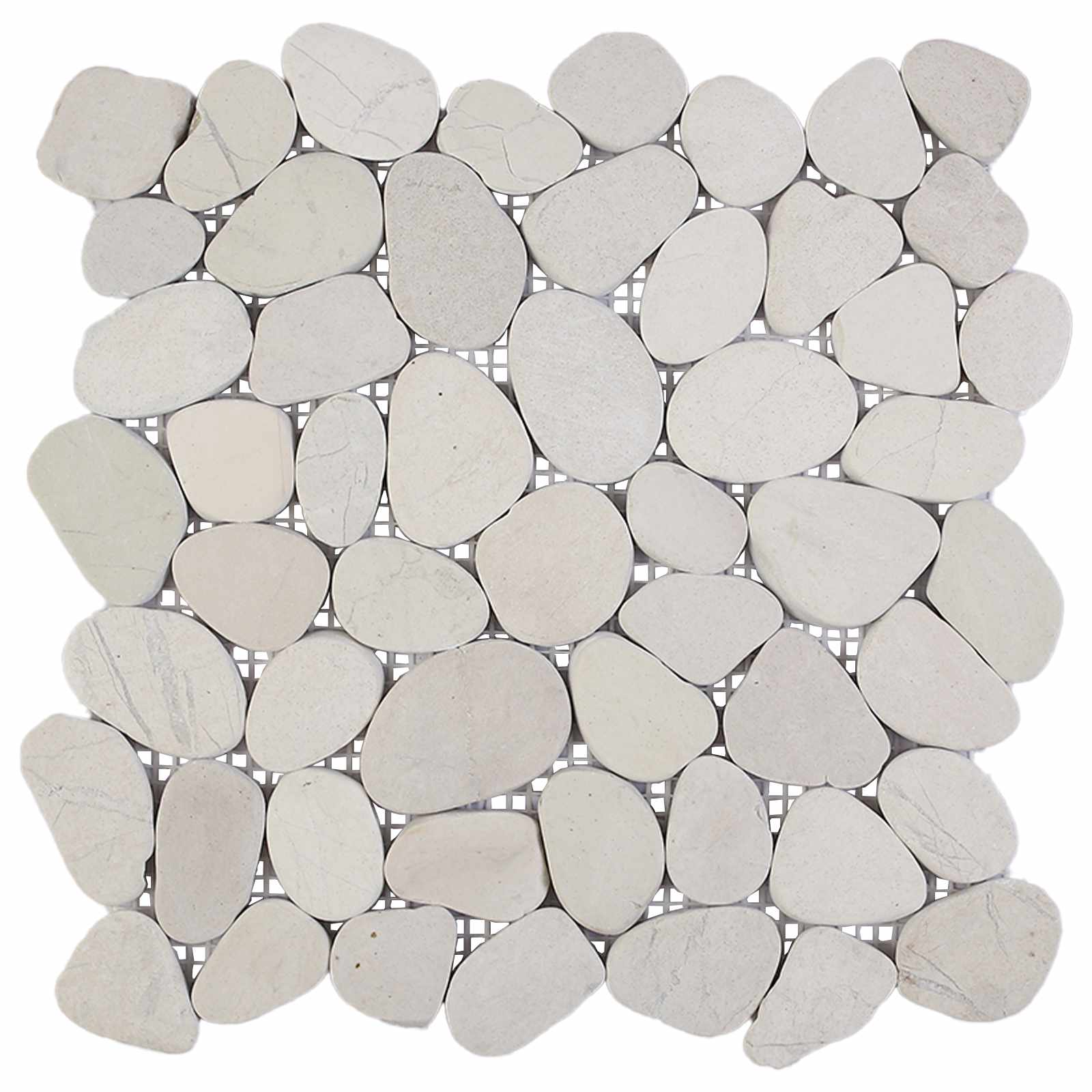 Kieselplatten Weiß 30 x 30 cm Flusskiesel