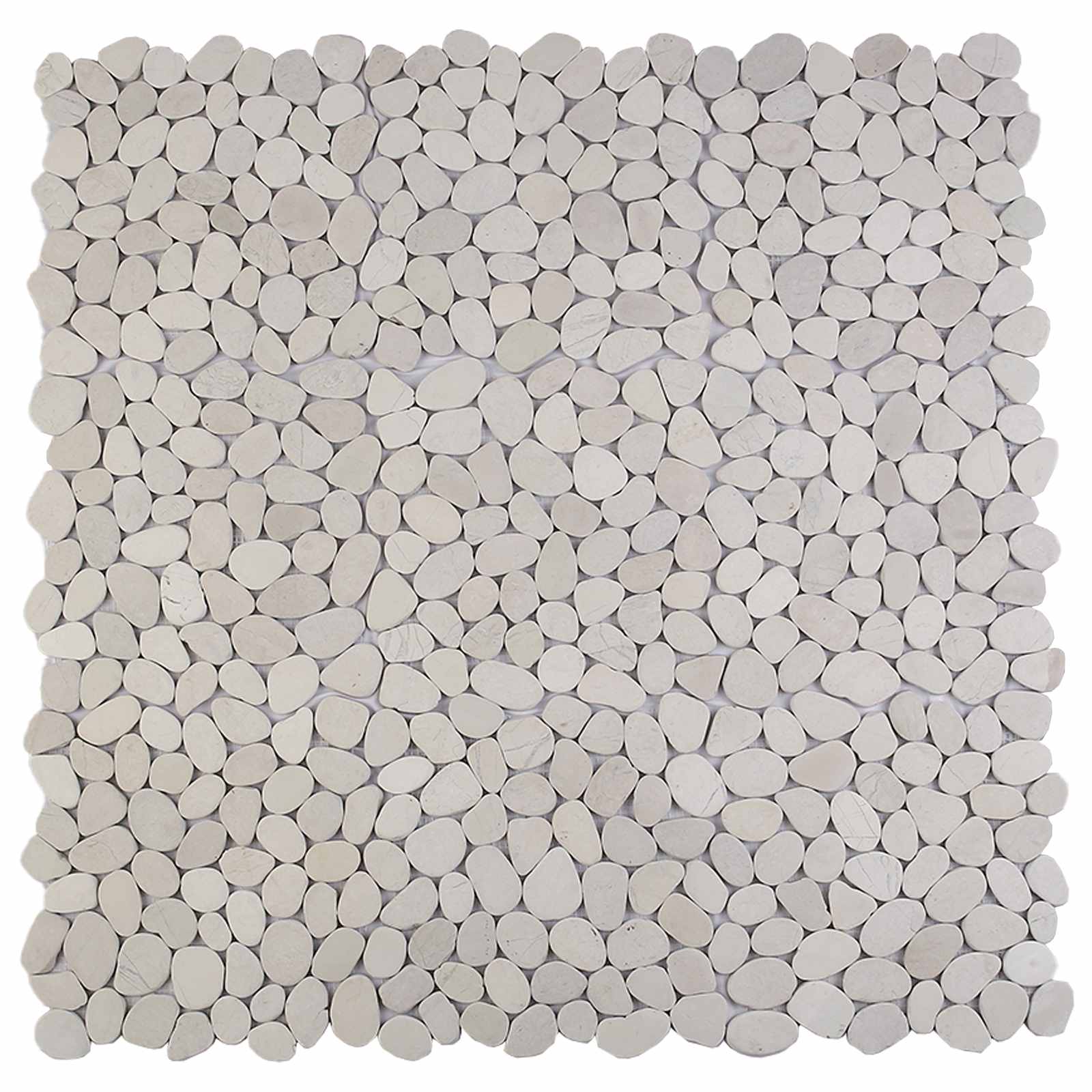 Kieselplatten Weiß 30 x 30 cm Flusskiesel