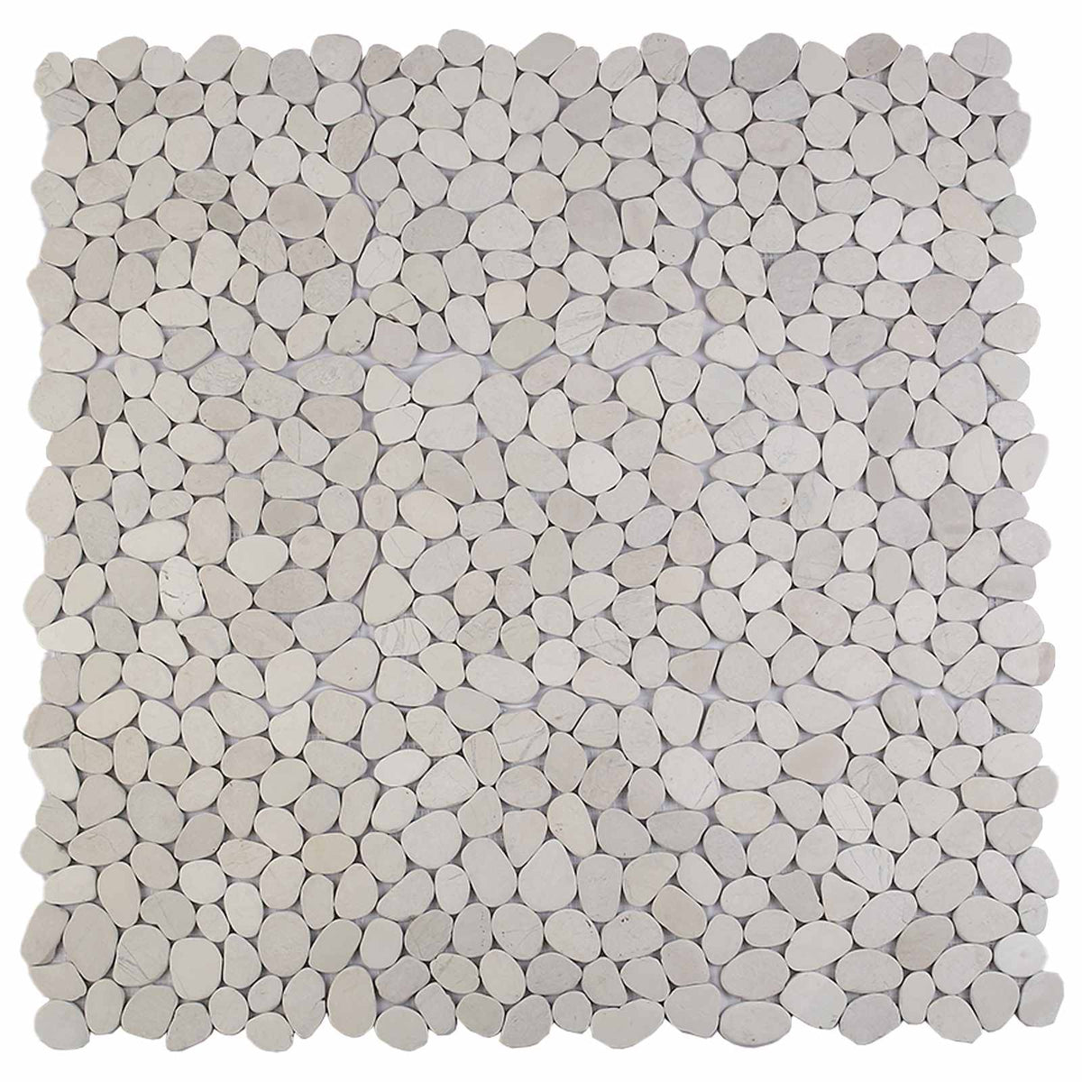 Kieselplatten Weiß 30 x 30 cm Flusskiesel