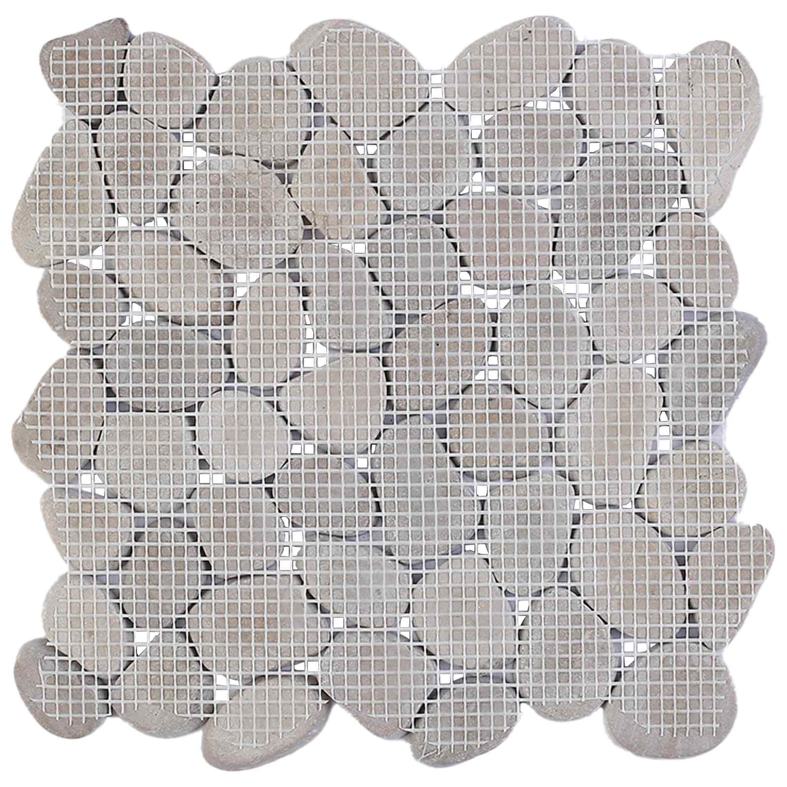Kieselplatten Taupe 30 x 30 cm Flusskiesel