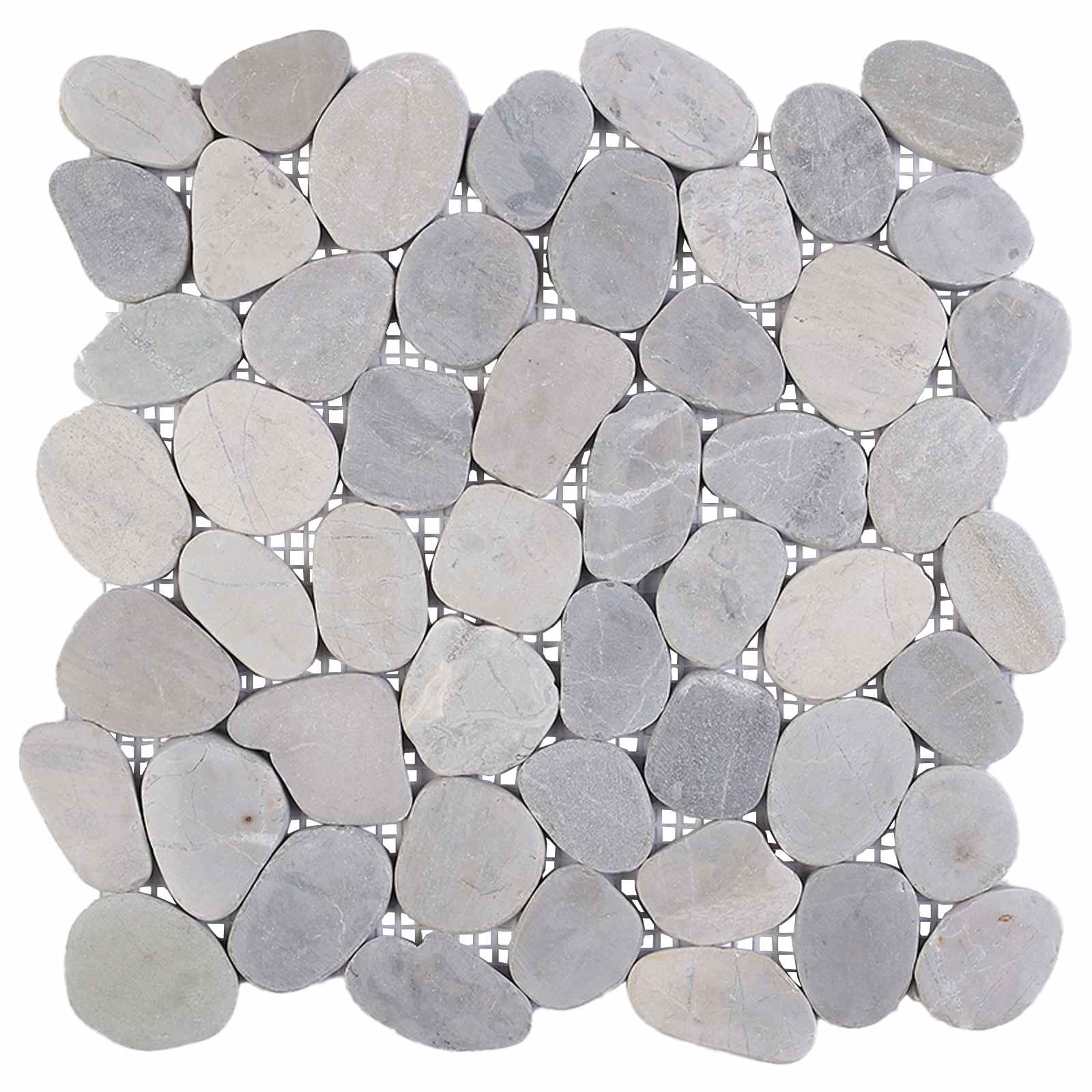 Kieselplatten Grau 30 x 30 cm Flusskiesel