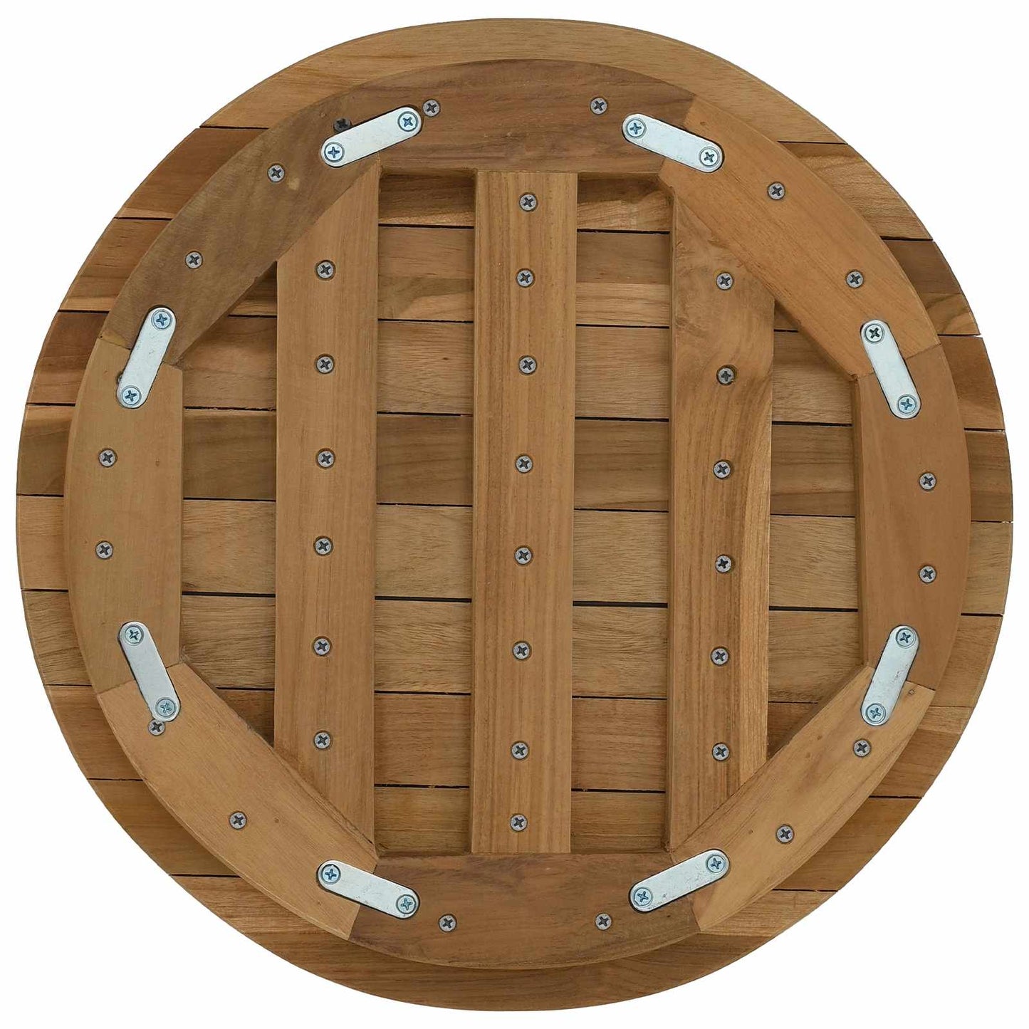 Tischplatte Ø 40 x 3,5 Rund Massives Teakholz Natur