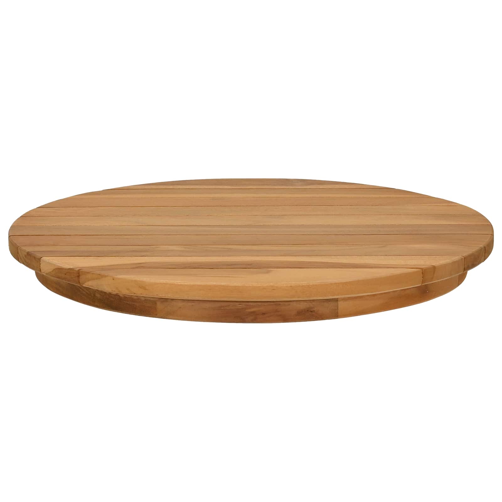 Tischplatte Ø 40 x 3,5 Rund Massives Teakholz Natur