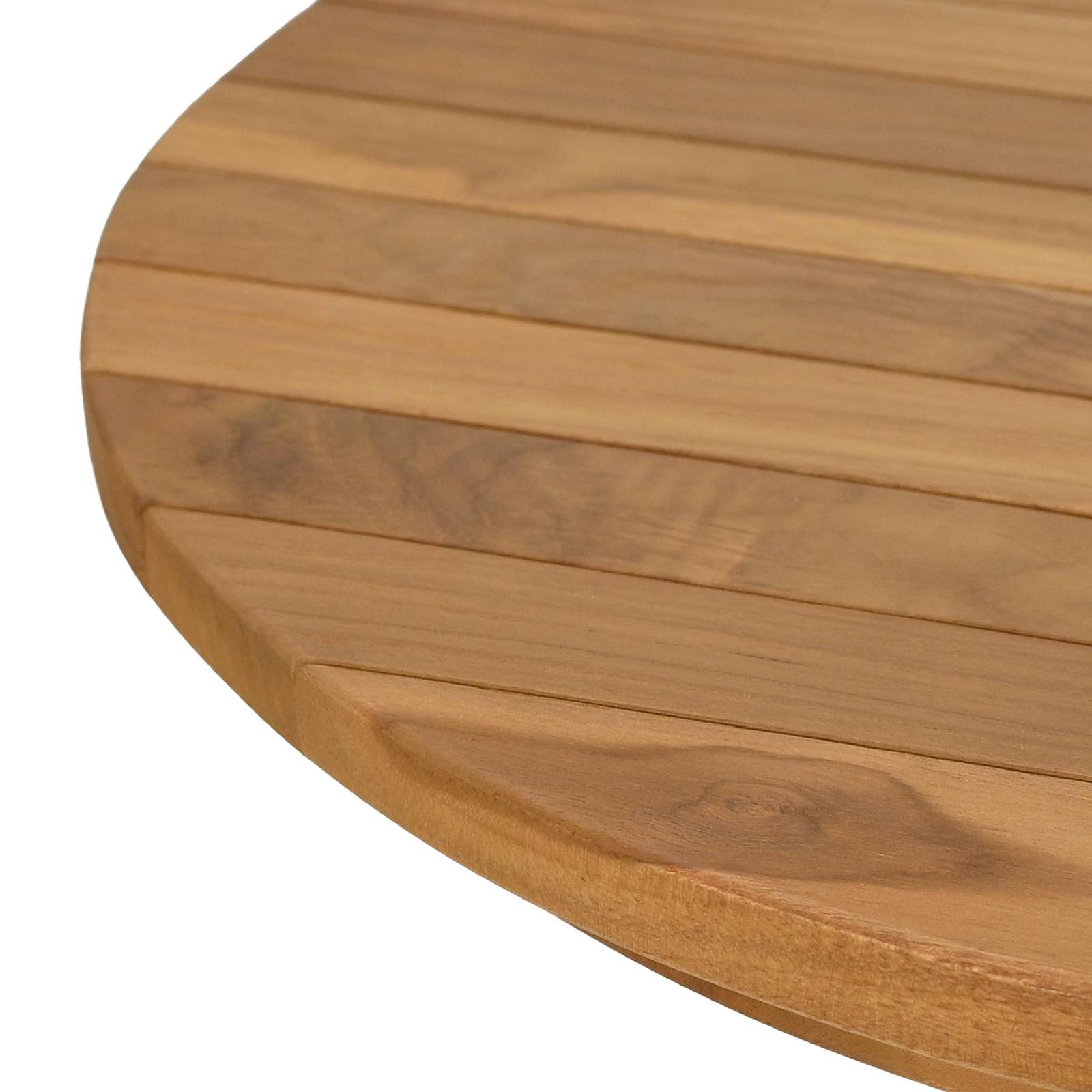 Tischplatte Ø 50 x 3,5 Rund Massives Teakholz Natur