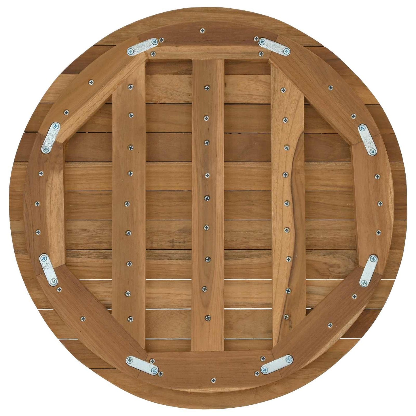 Tischplatte Ø 50 x 3,5 Rund Massives Teakholz Natur
