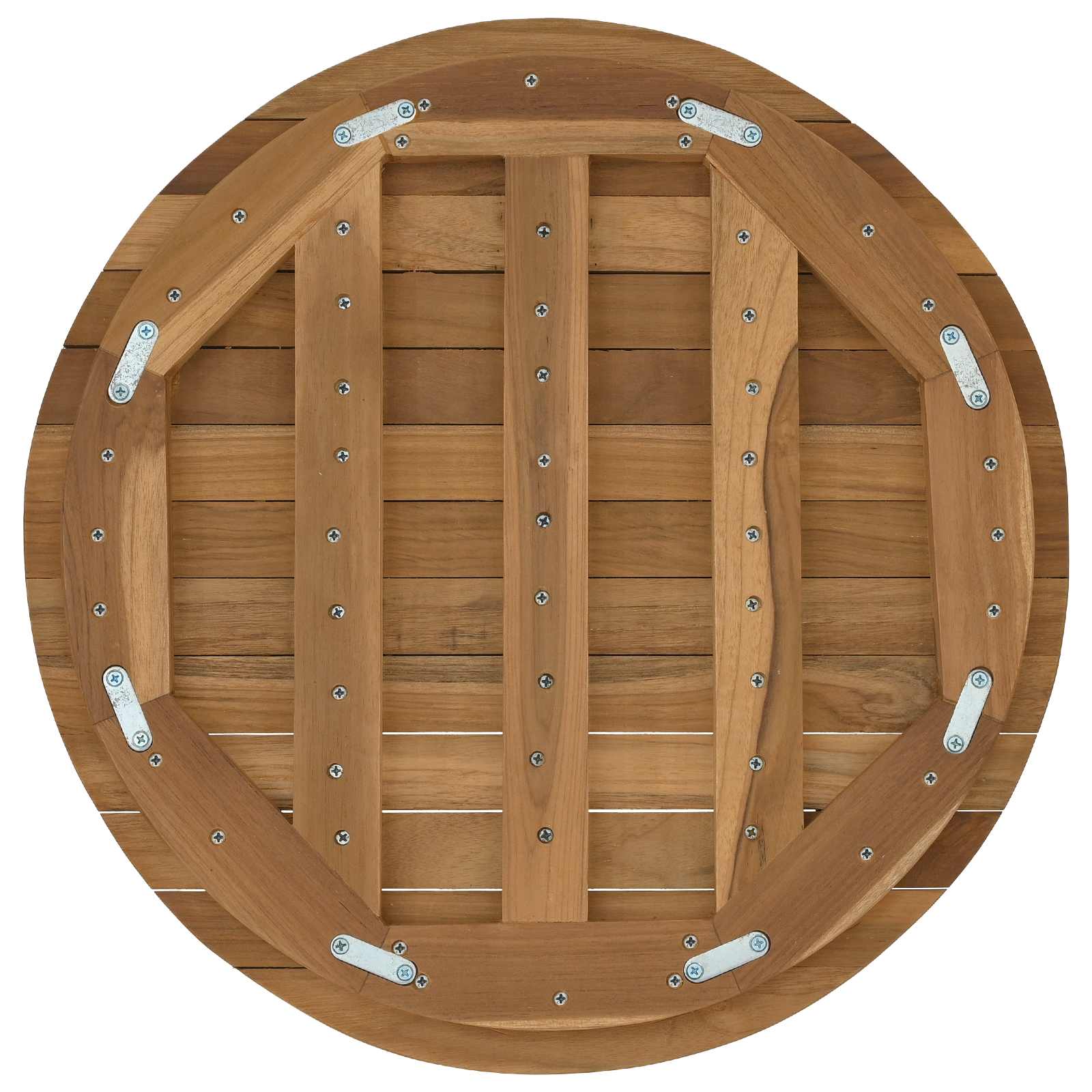 Tischplatte Ø 50 x 3,5 Rund Massives Teakholz Natur