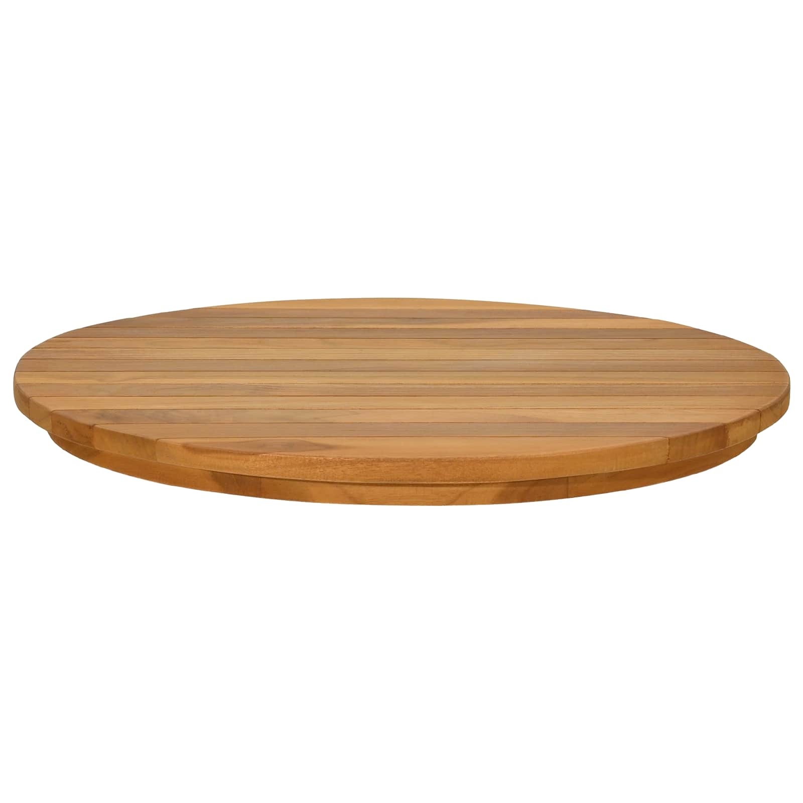 Tischplatte Ø 50 x 3,5 Rund Massives Teakholz Natur