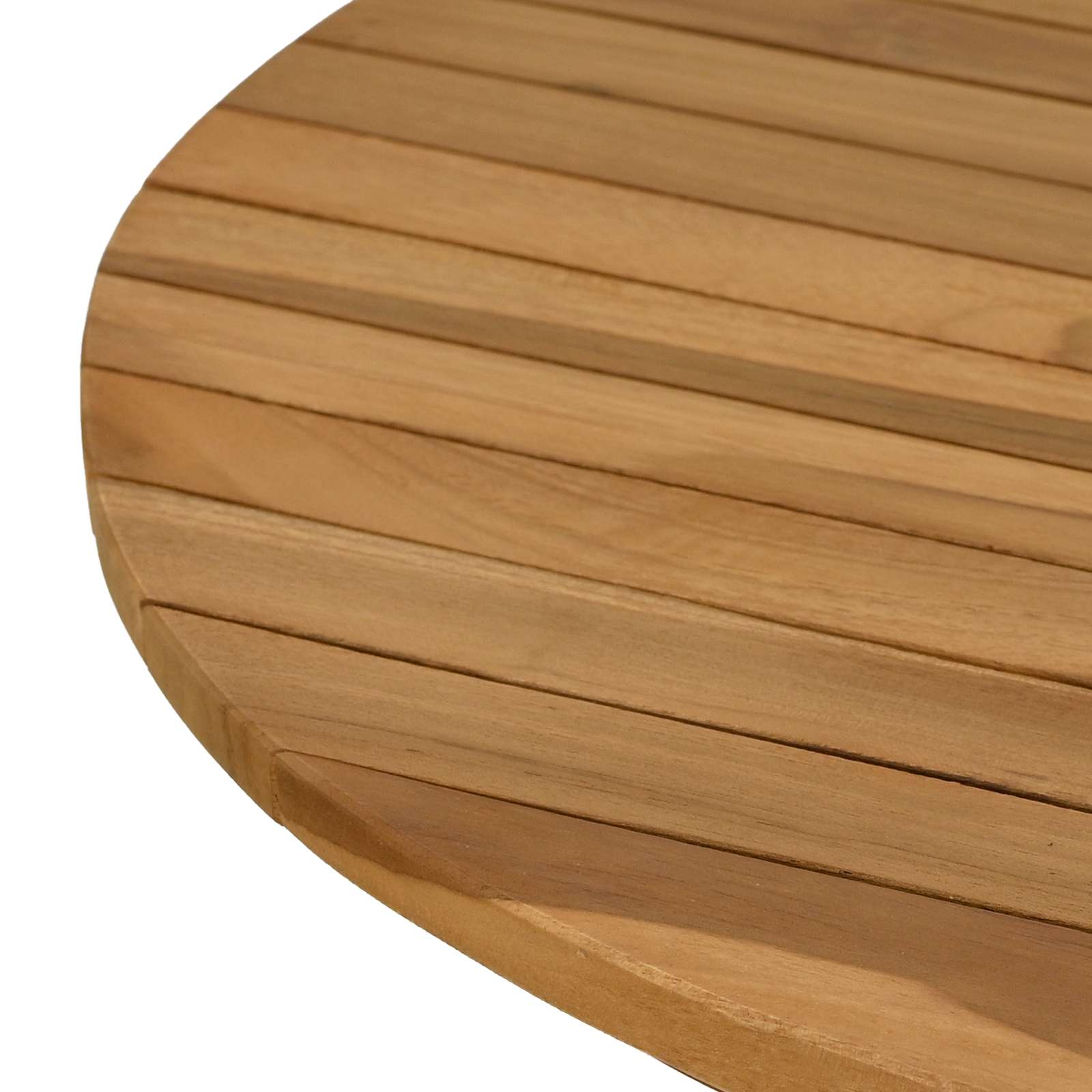 Tischplatte Ø 60 x 3,5 Rund Massives Teakholz Natur