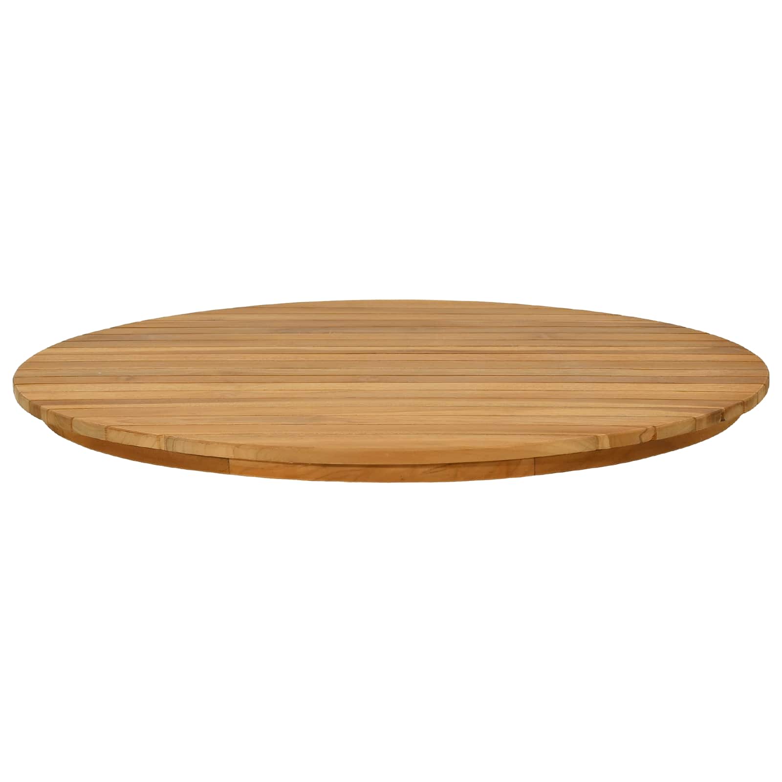 Tischplatte Ø 70 x 3,5 Rund Massives Teakholz Natur