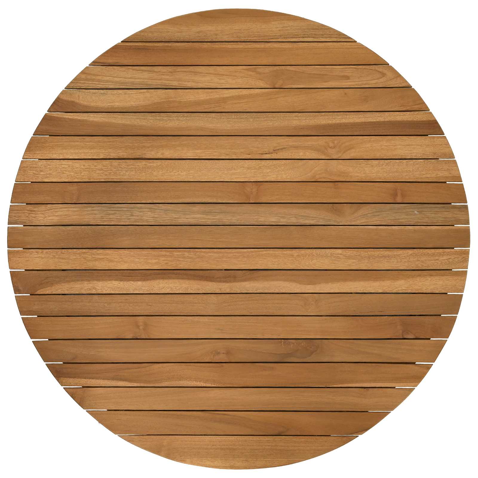 Tischplatte Ø 70 x 3,5 Rund Massives Teakholz Natur