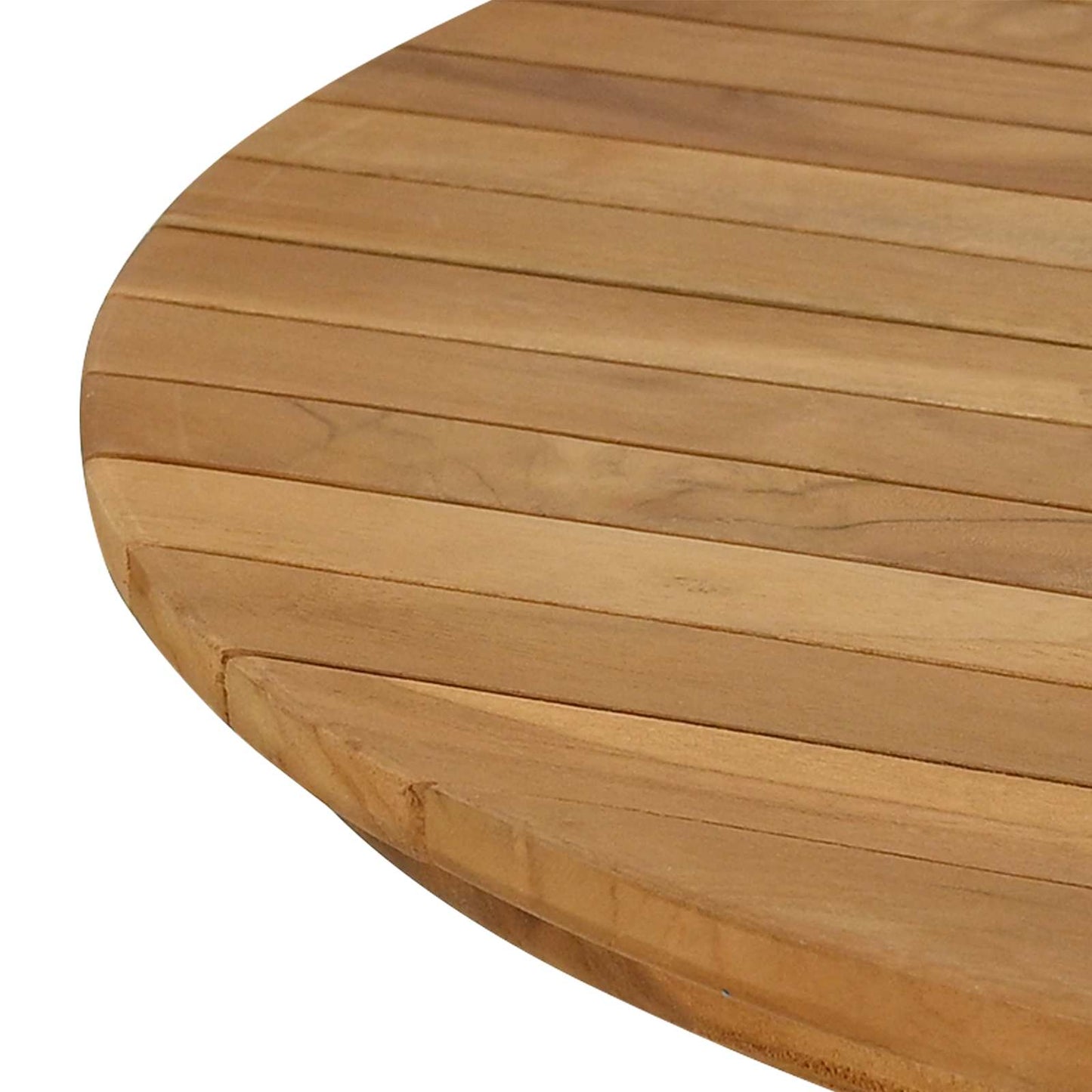 Tischplatte Ø 80 x 3,5 Rund Massives Teakholz Natur